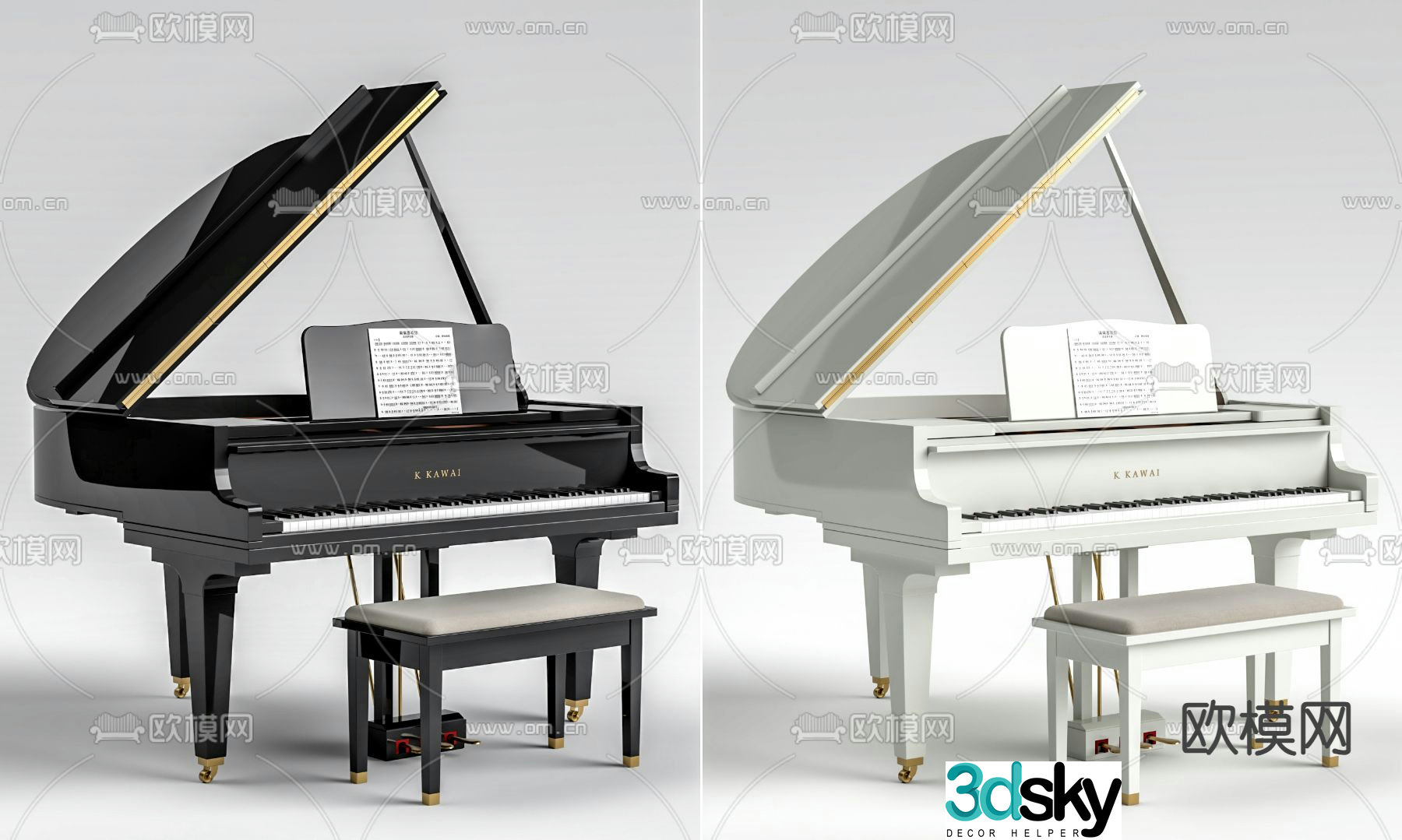 grand piano 3d model