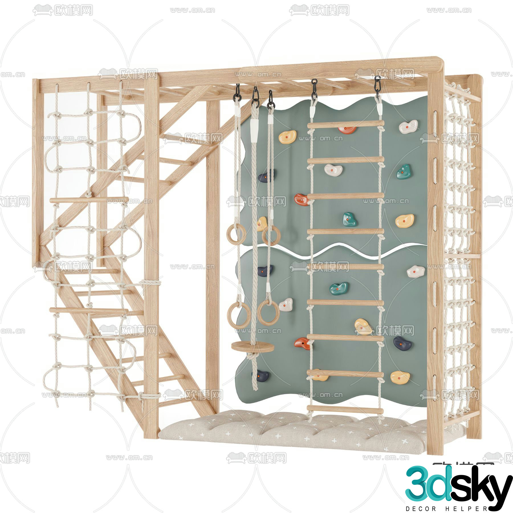 Children's climbing wall, ladder, amusement equipment 3D model