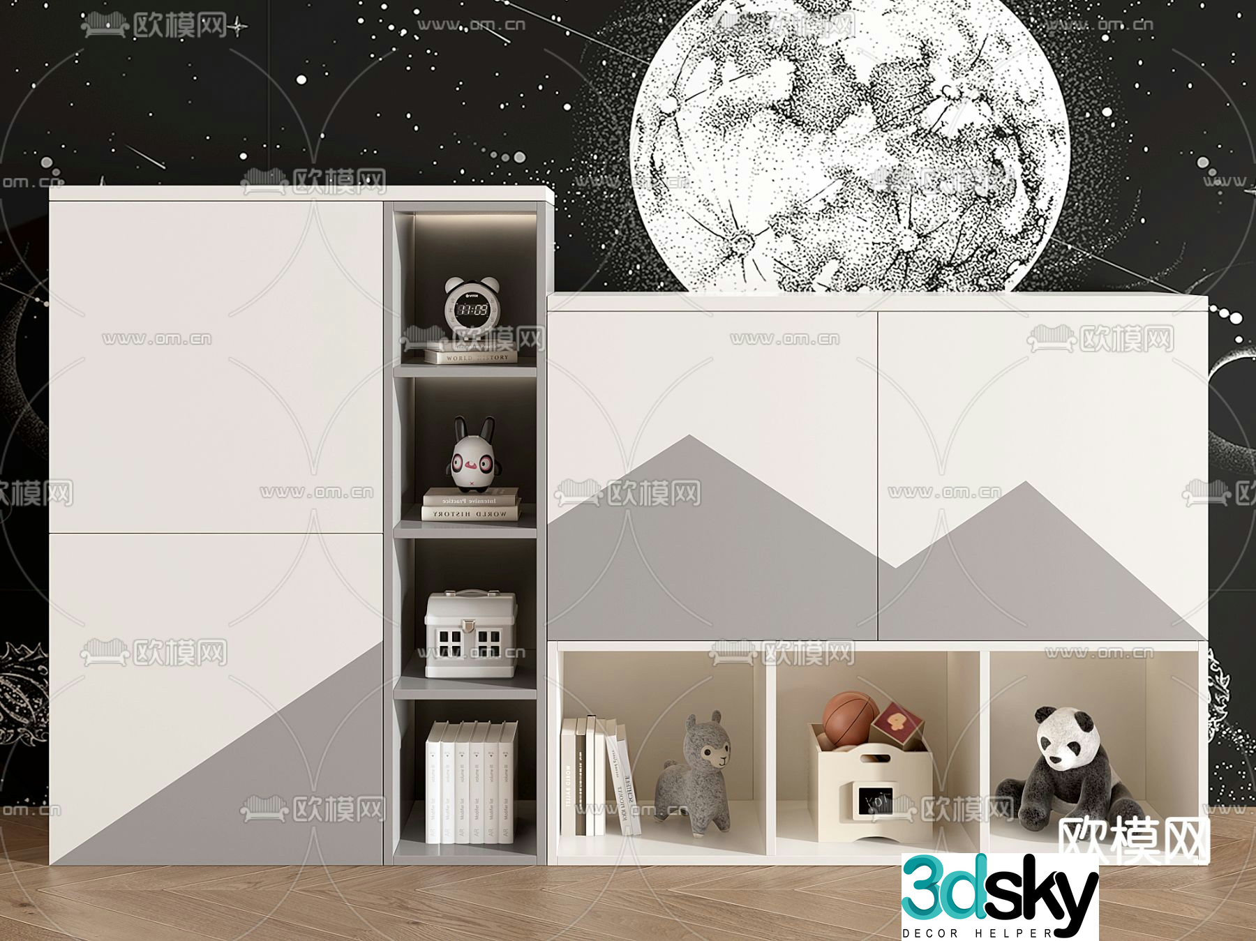 Children’s cabinet storage cabinet toys 3d model