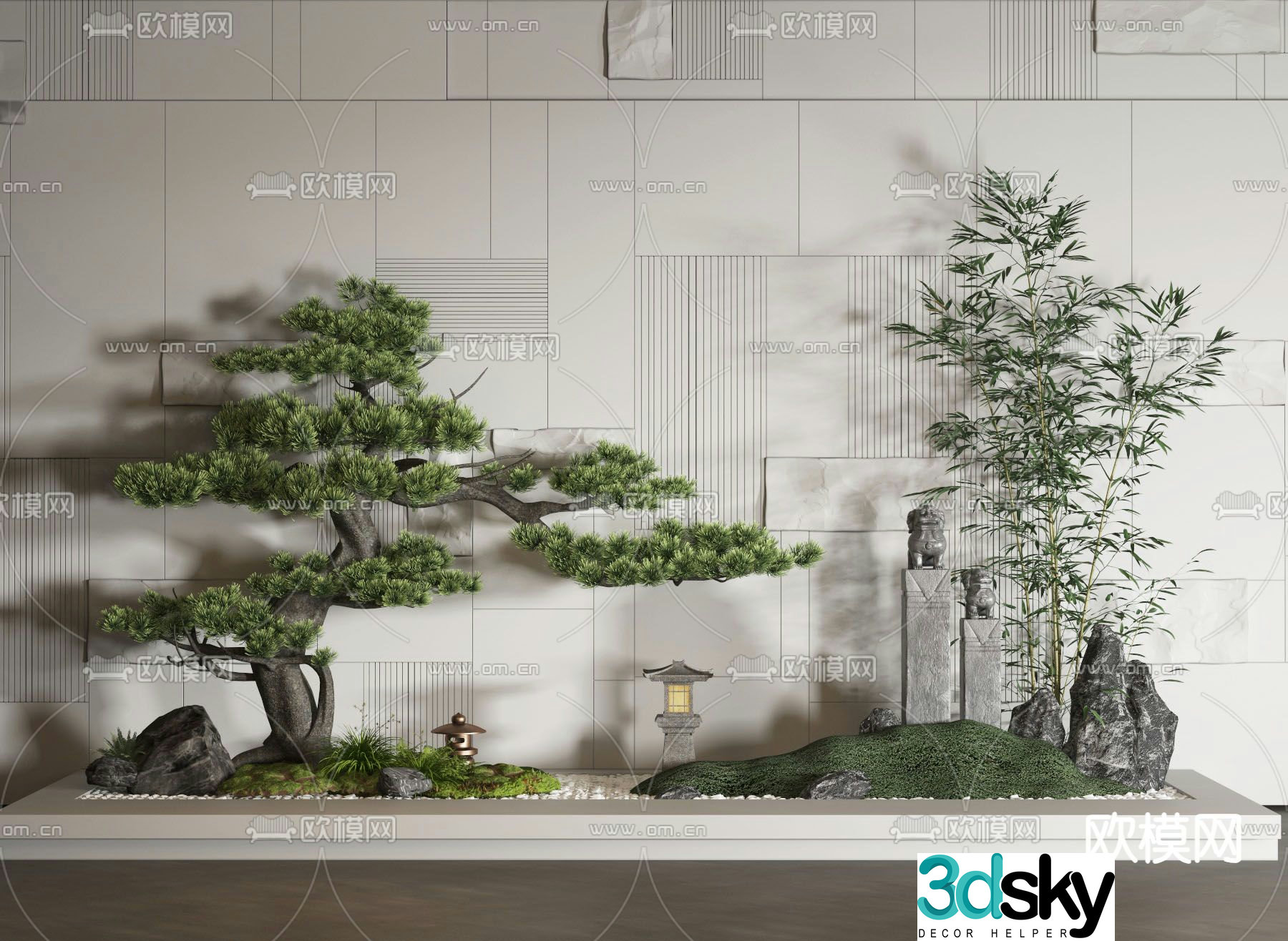 New Chinese style landscape gardening sketch 3D model