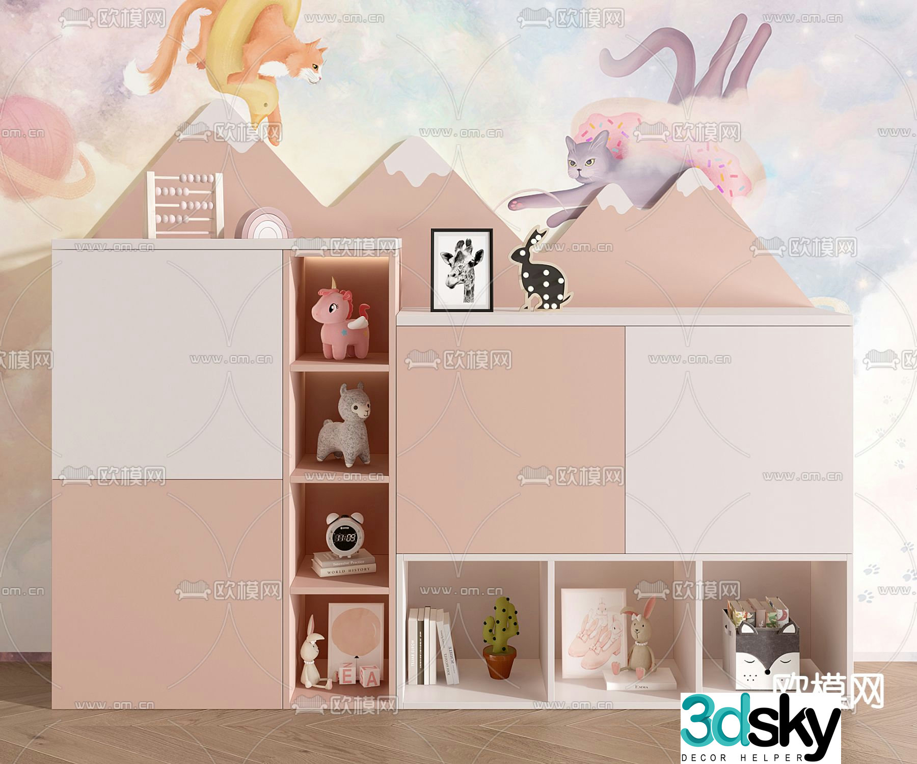 Children’s cabinet storage cabinet toys 3d model