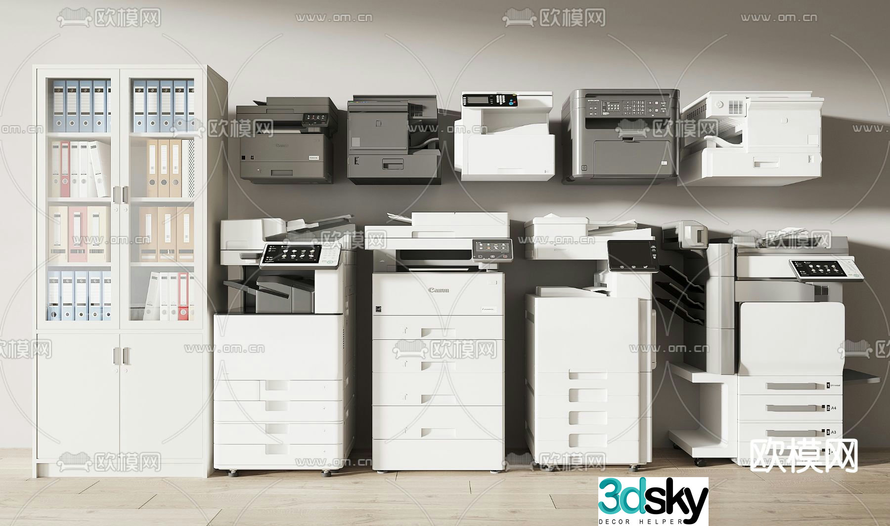 File cabinet printer copier 3d model