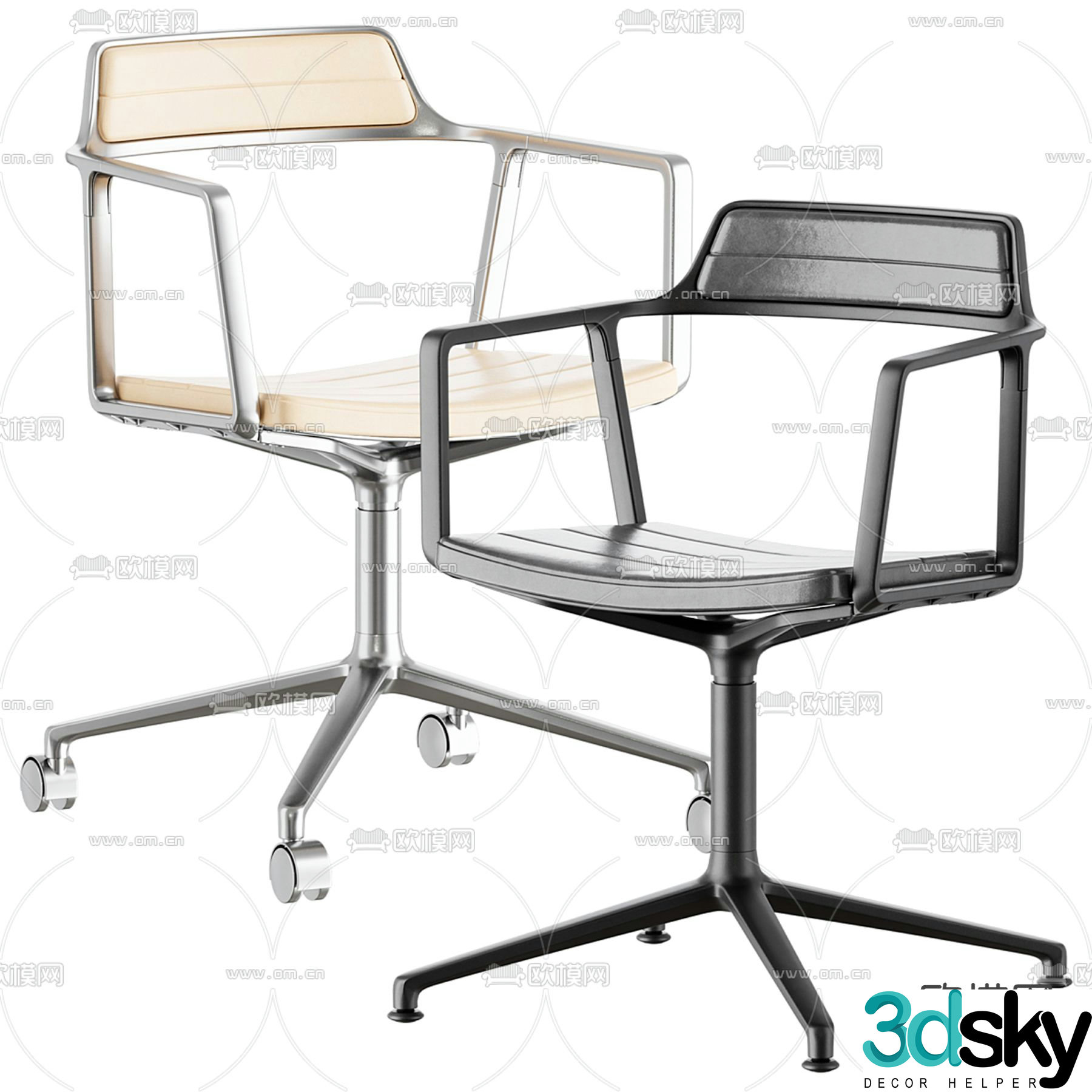 Office chair swivel chair staff chair 3d model