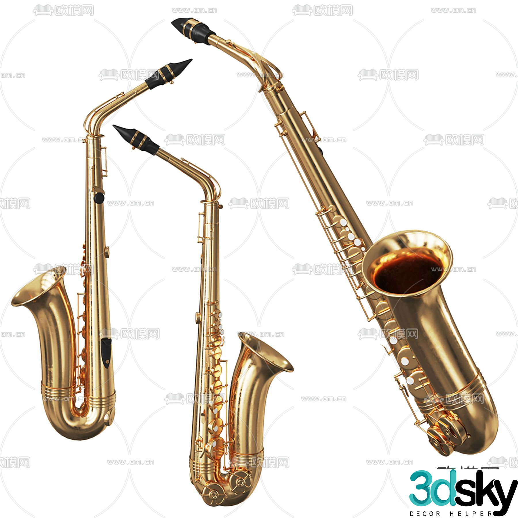 saxophone musical instrument 3d model