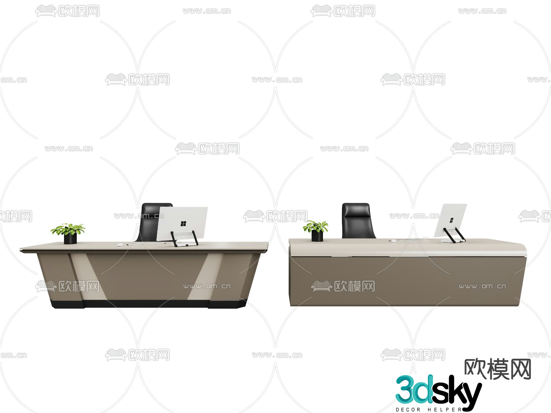 Desk table boss table 3d model