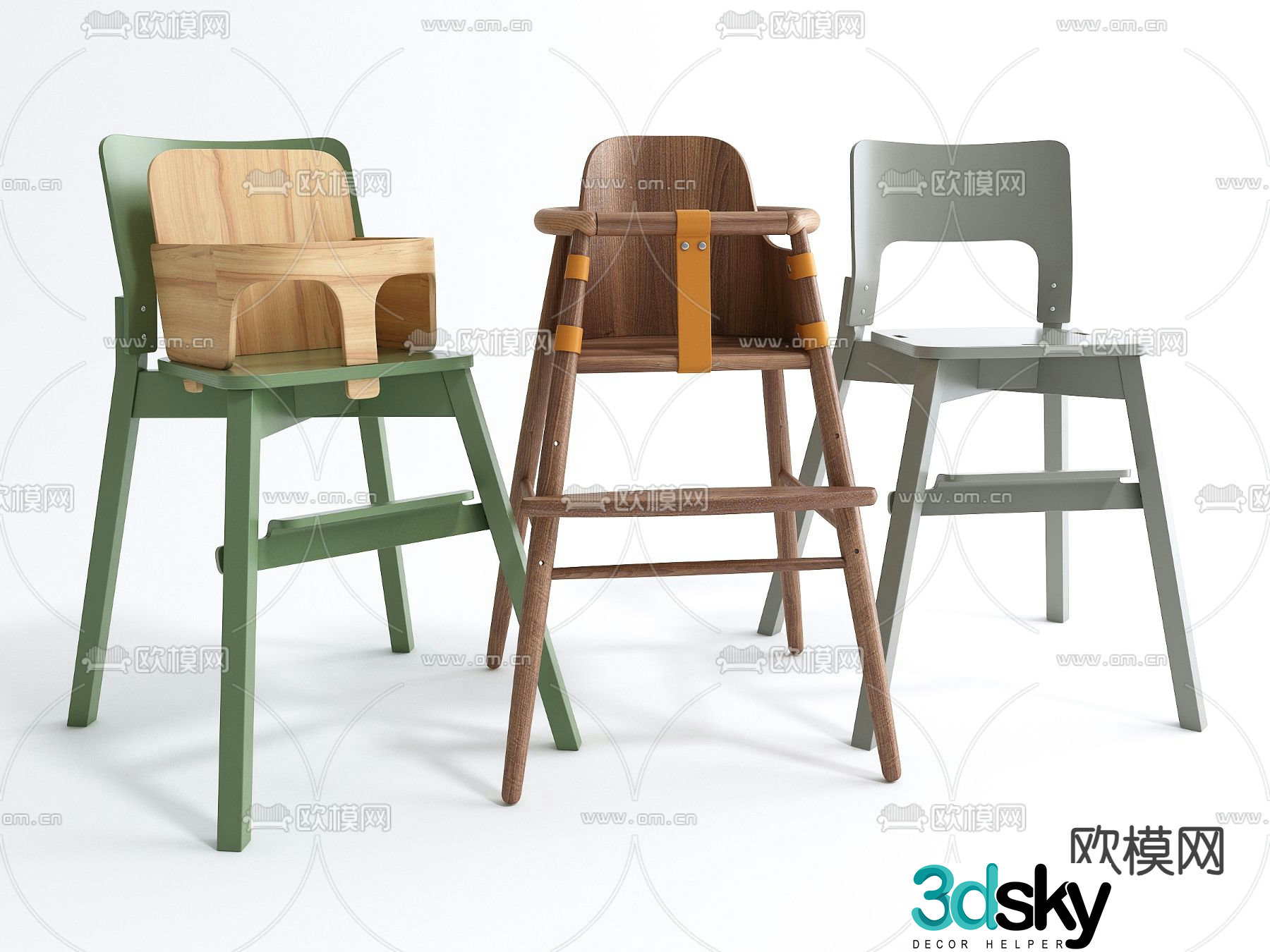 Baby high chair 3d model