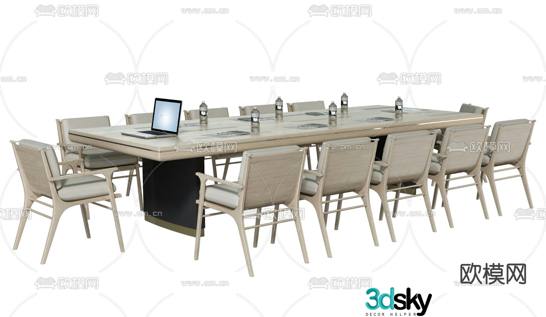 Conference tables and chairs 3d model
