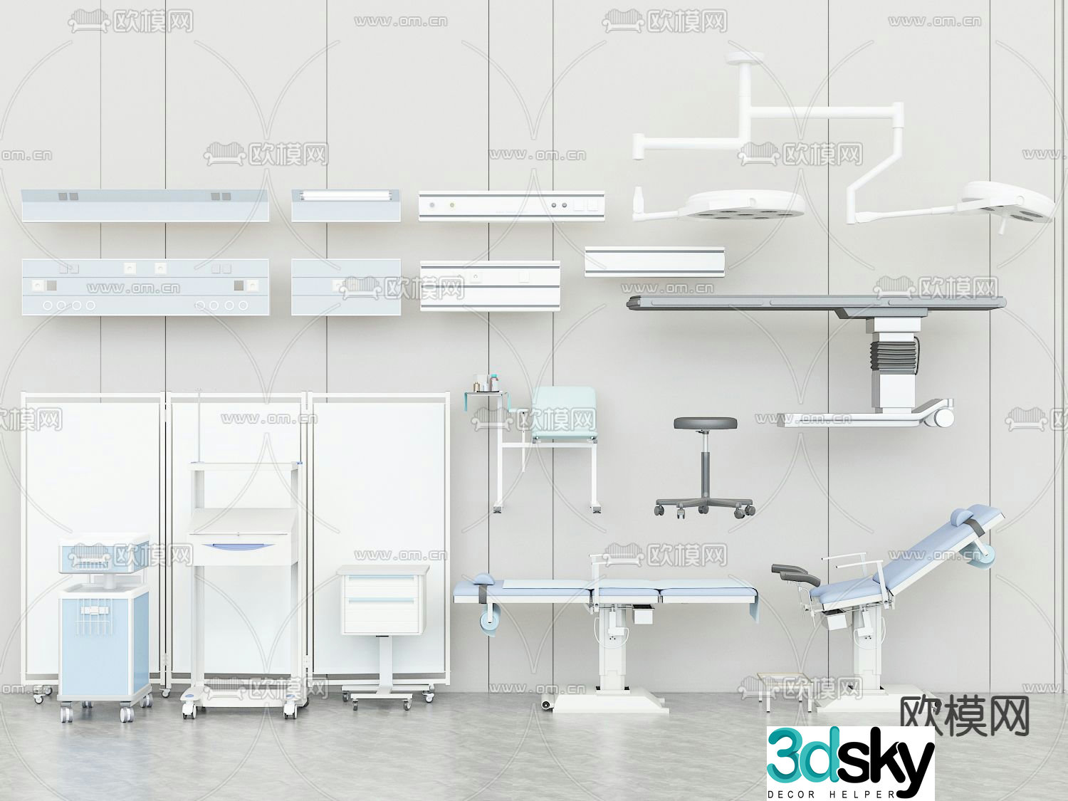 medical equipment medical bed 3d model