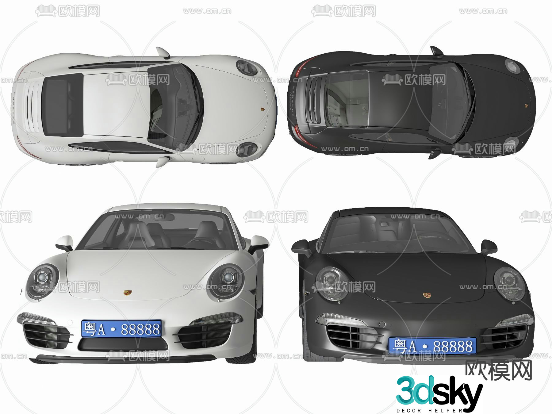 Porsche car sports car 3d model