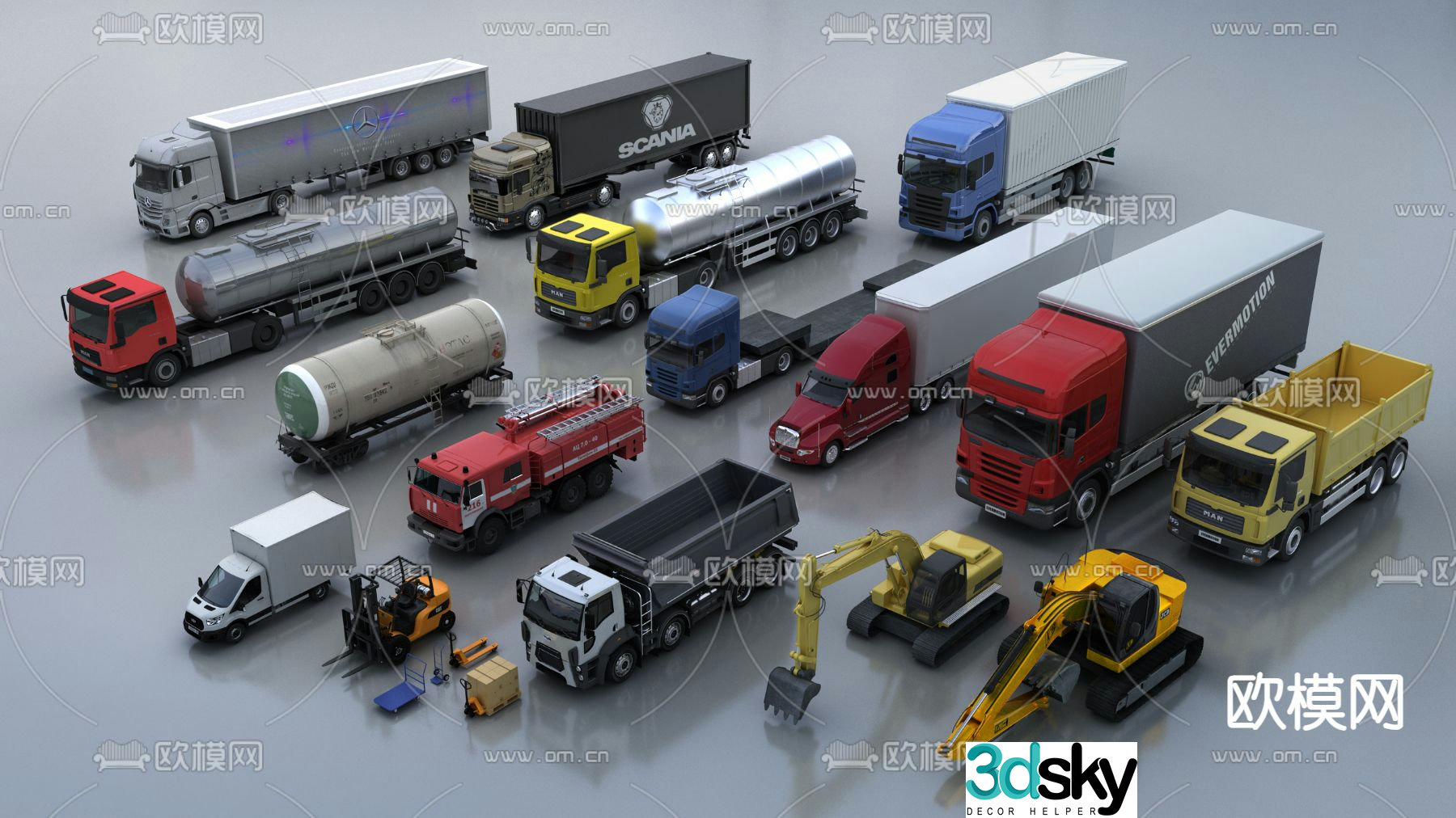 Transporter Freight Truck Truck Engineering Vehicle 3d model