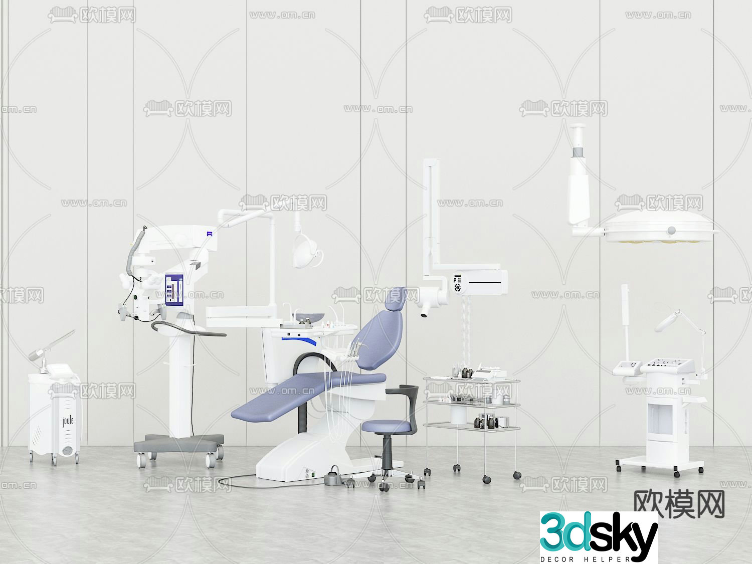 medical equipment medical bed monitoring equipment 3d model