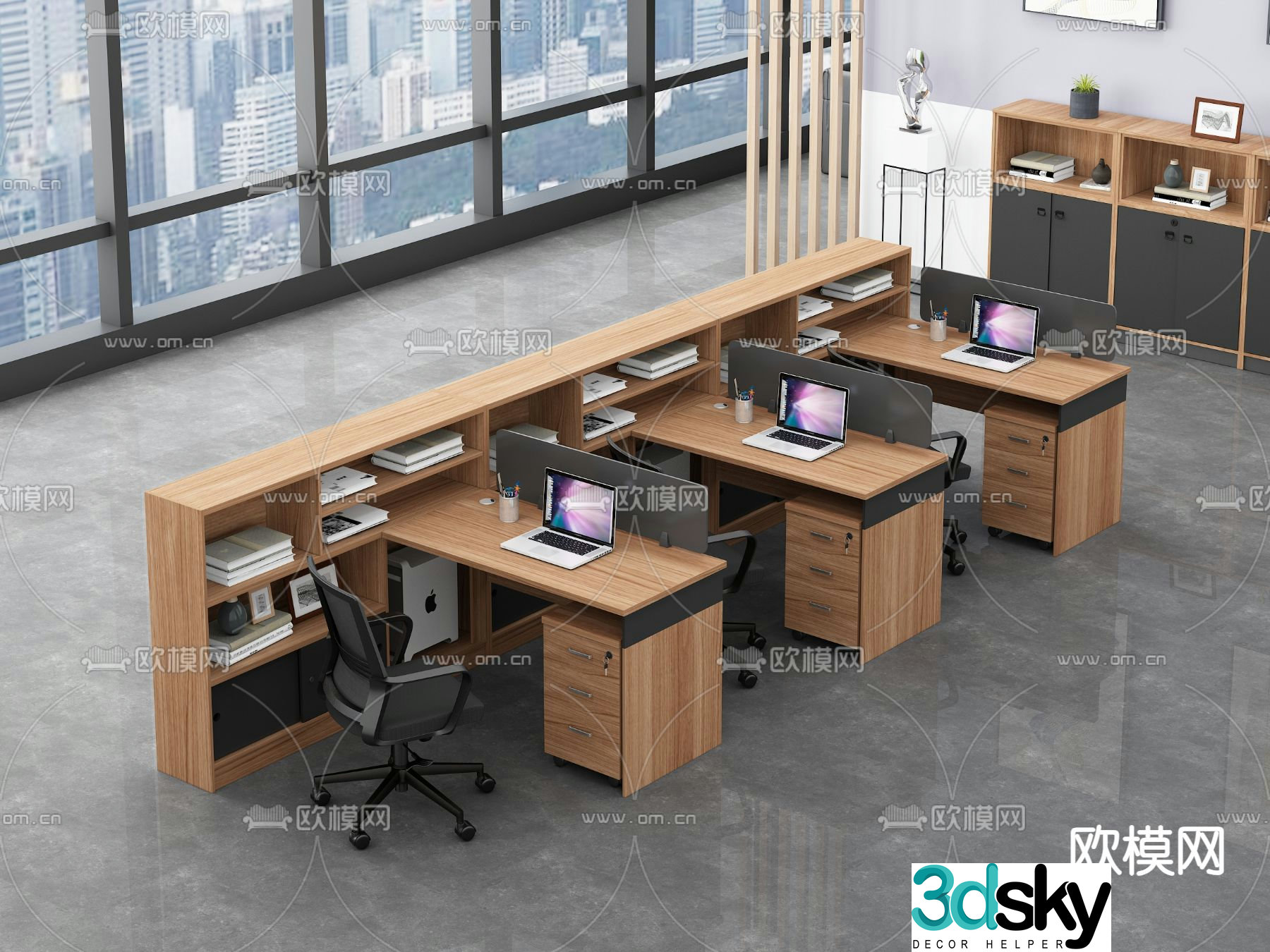 Card space desk workstation 3D model