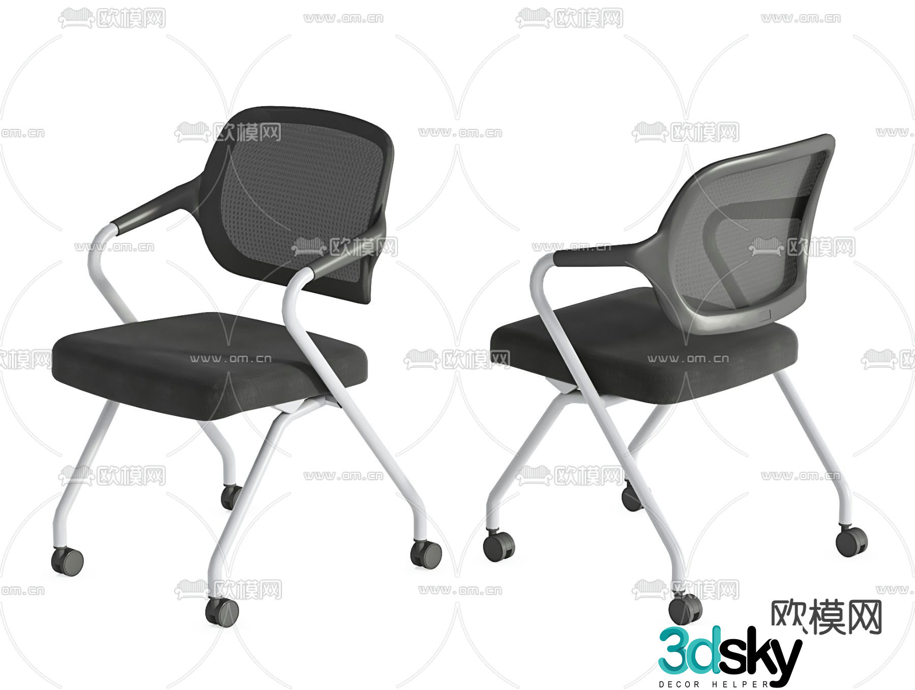 Office chair training chair 3d model