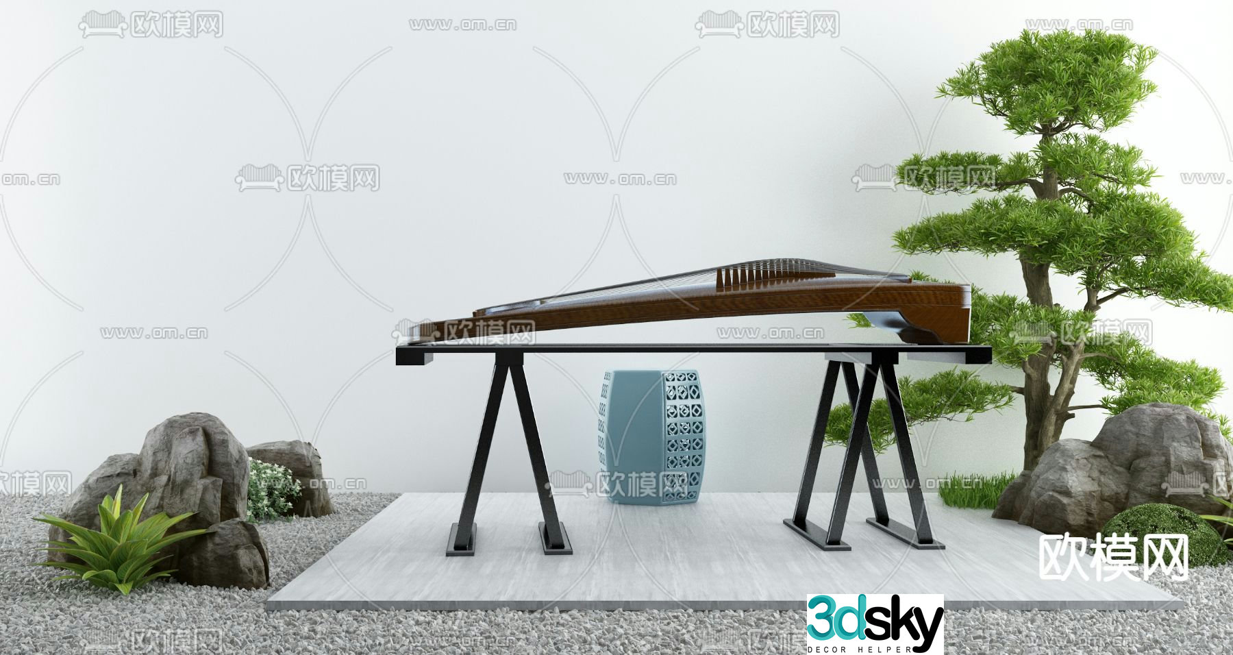 Guzheng 3d model