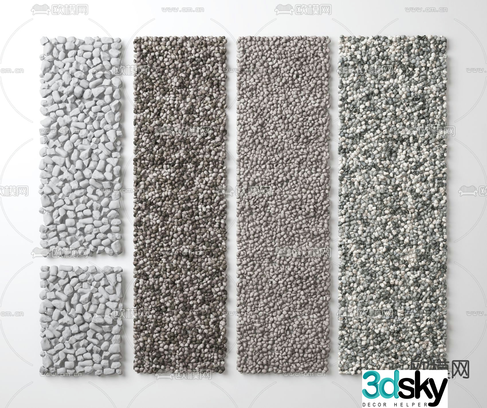 Pebbles gravel 3d model