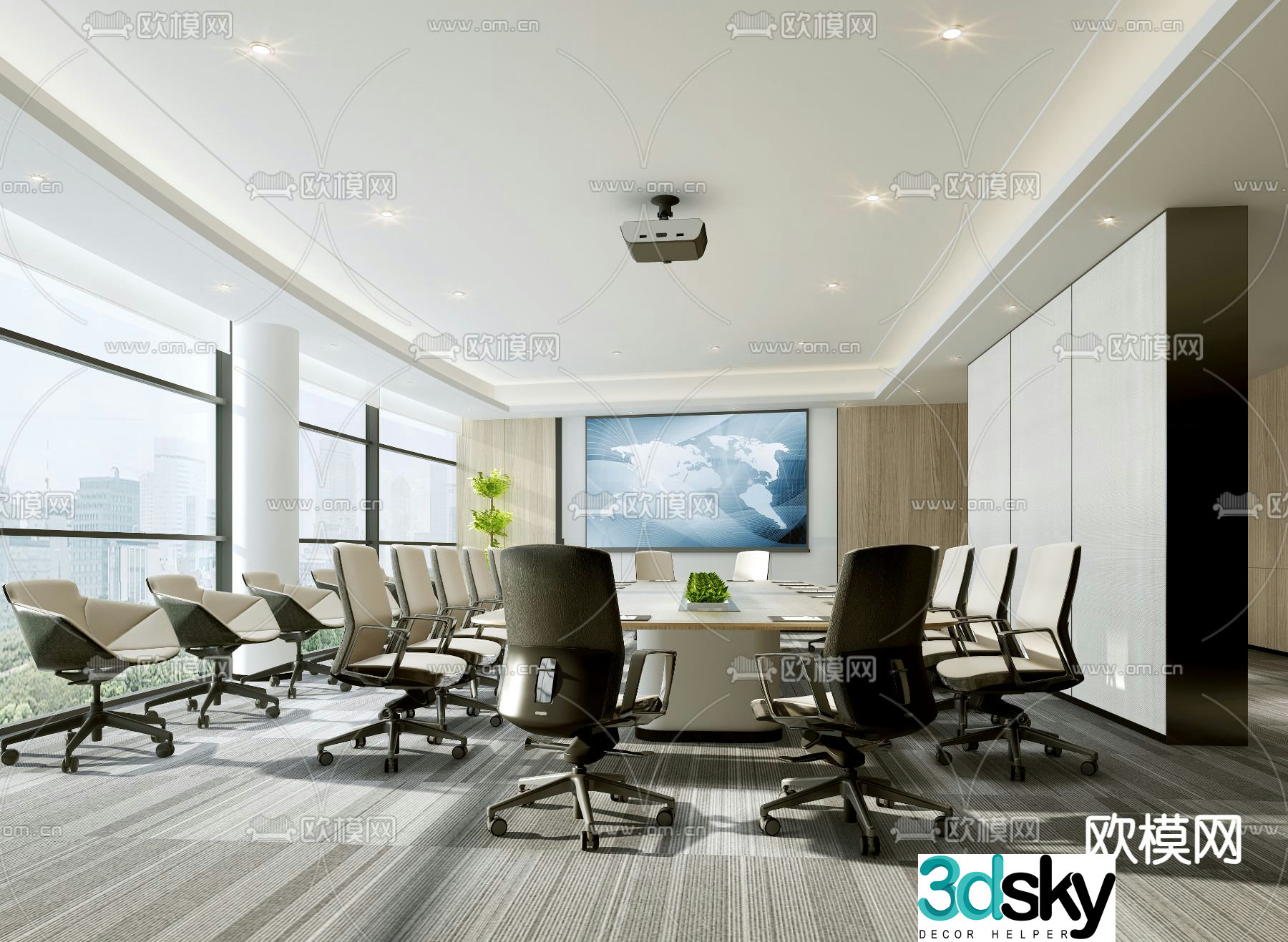 Modern conference room 3d model