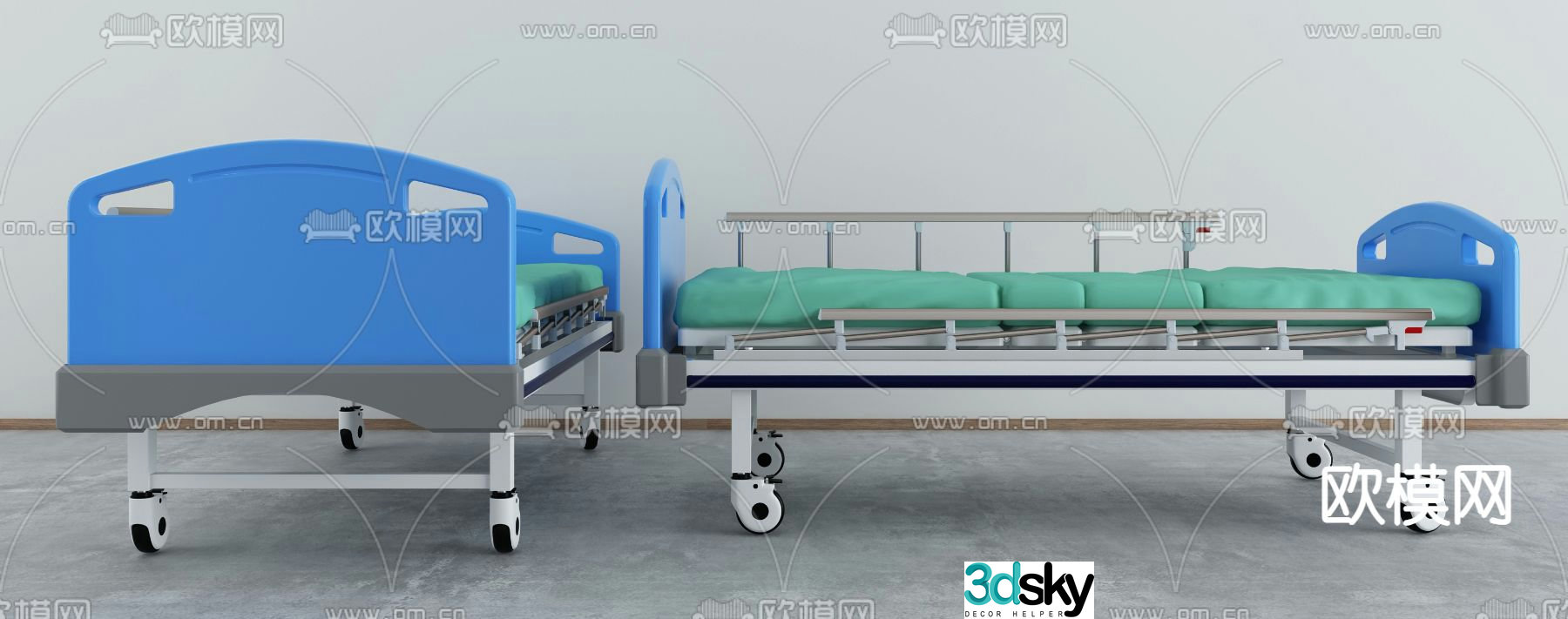 Medical care bed 3d model