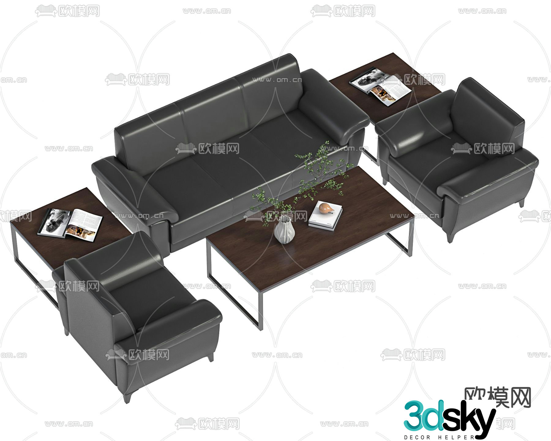 Office sofa reception sofa 3d model