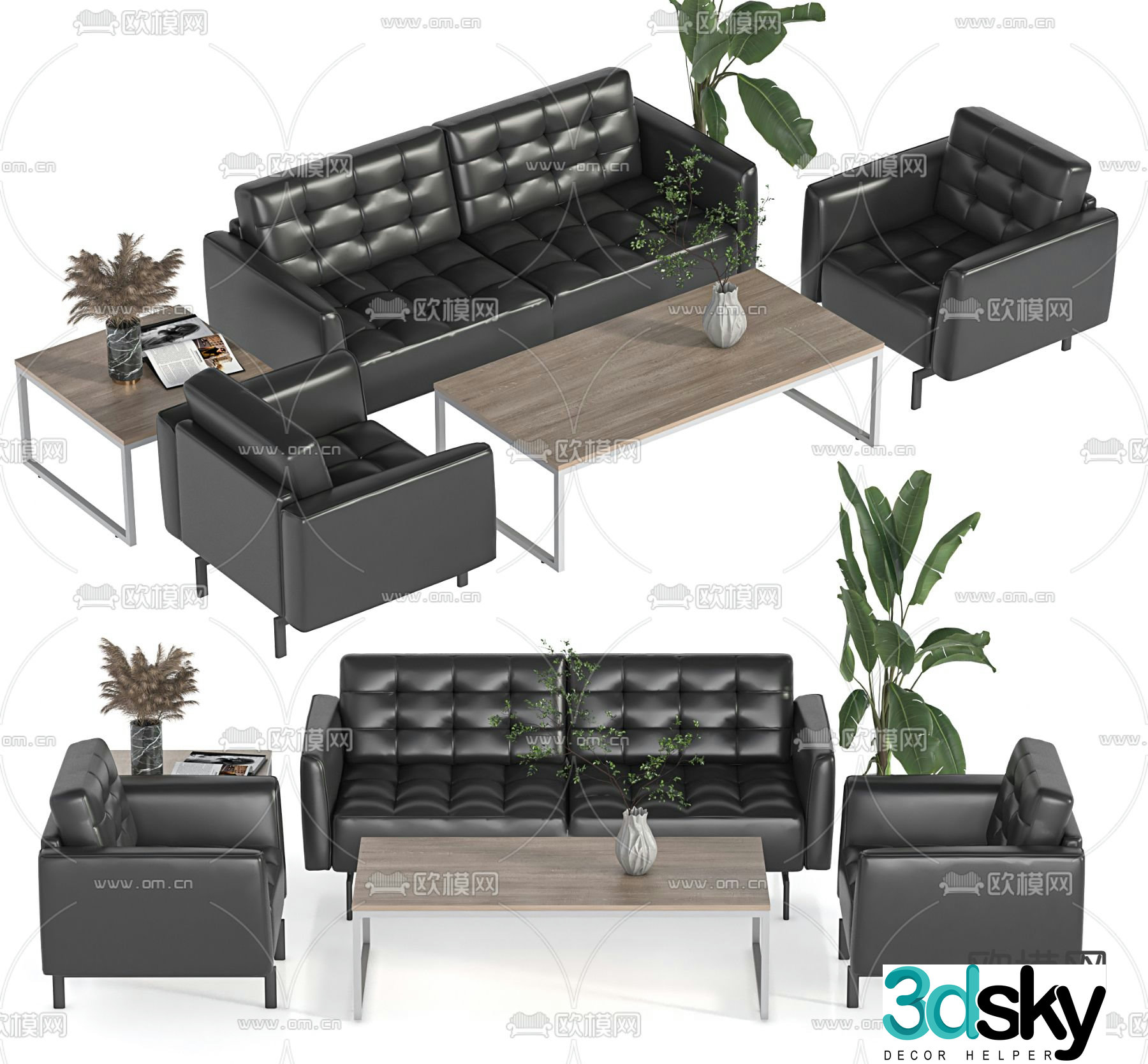 Office sofa reception sofa 3d model