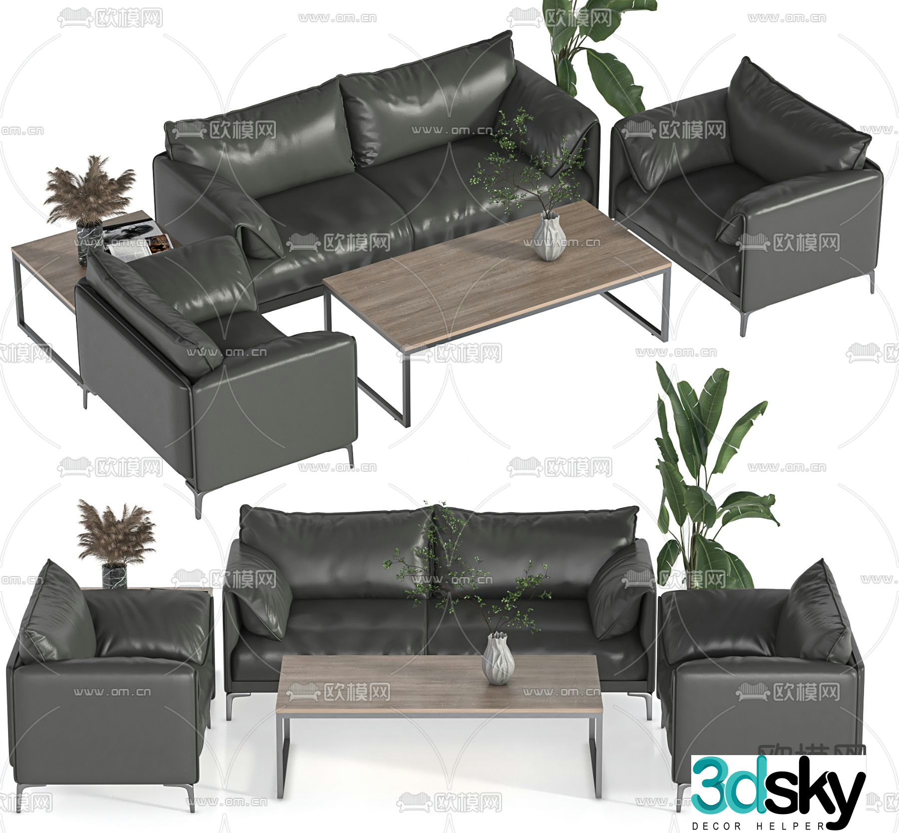 Office sofa reception sofa 3d model