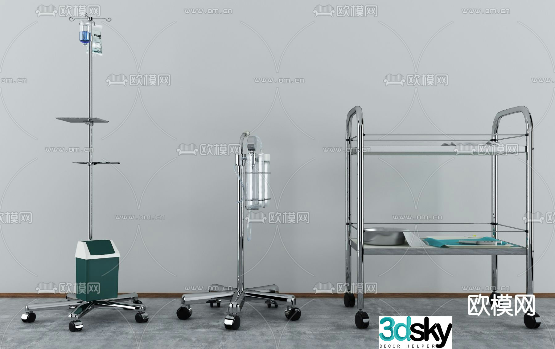 Medical trolley water frame 3D model