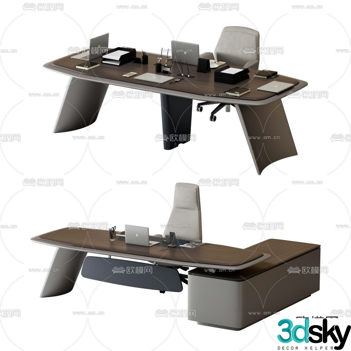Office desk boss desk desk desk 3d model