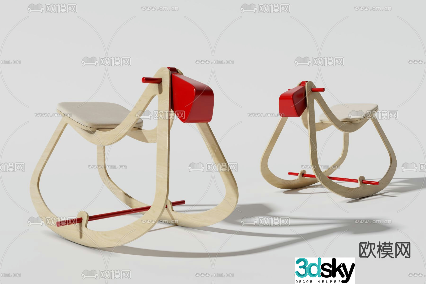 Children’s rocking horse rocking chair 3d model