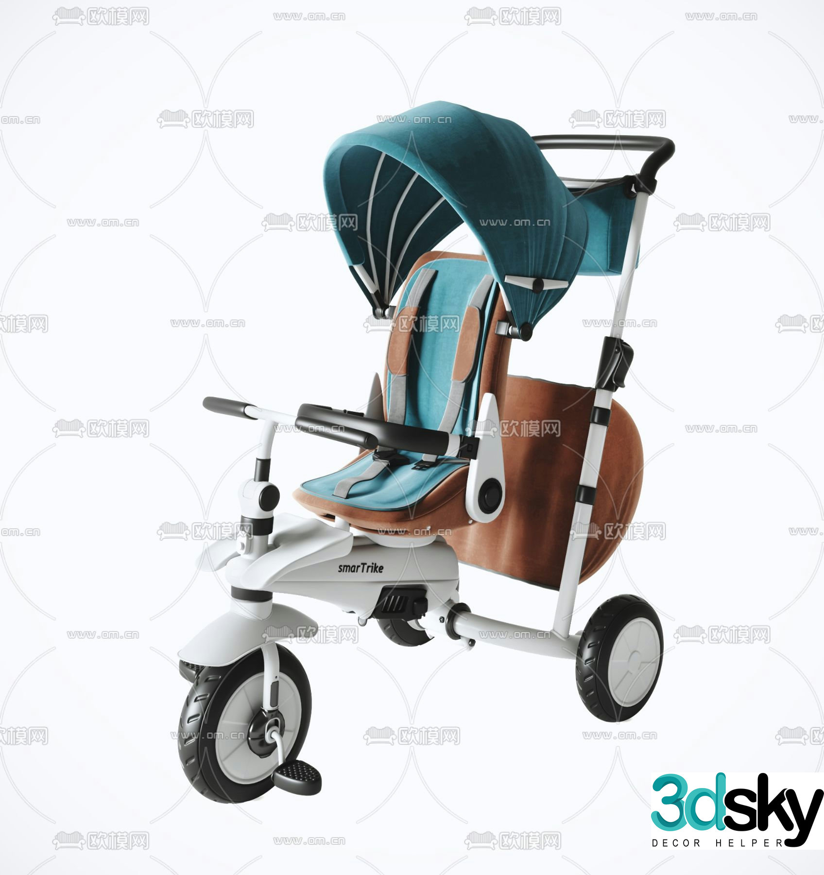 stroller baby stroller cradle 3d model