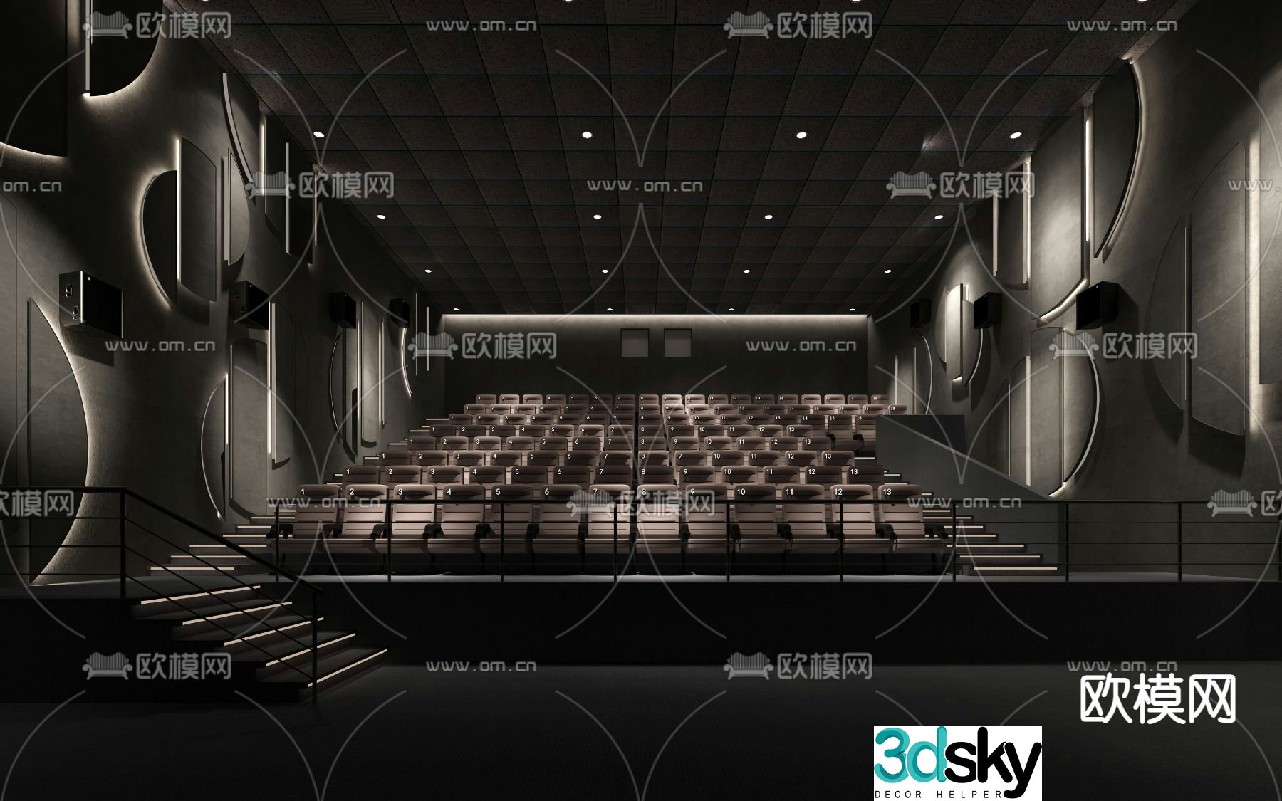 Cinema screening room 3d model