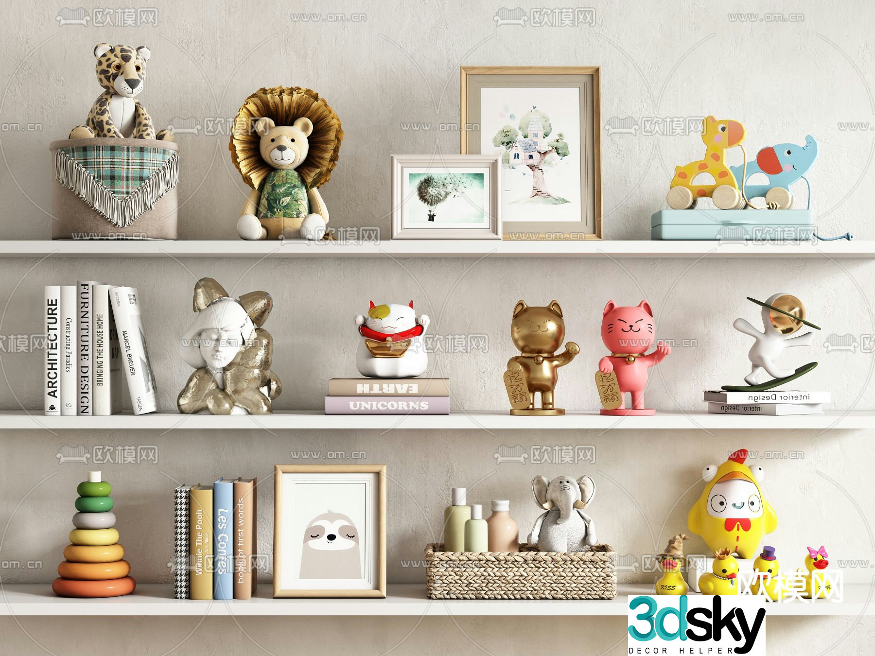 Children’s ornaments dolls dolls books 3d model