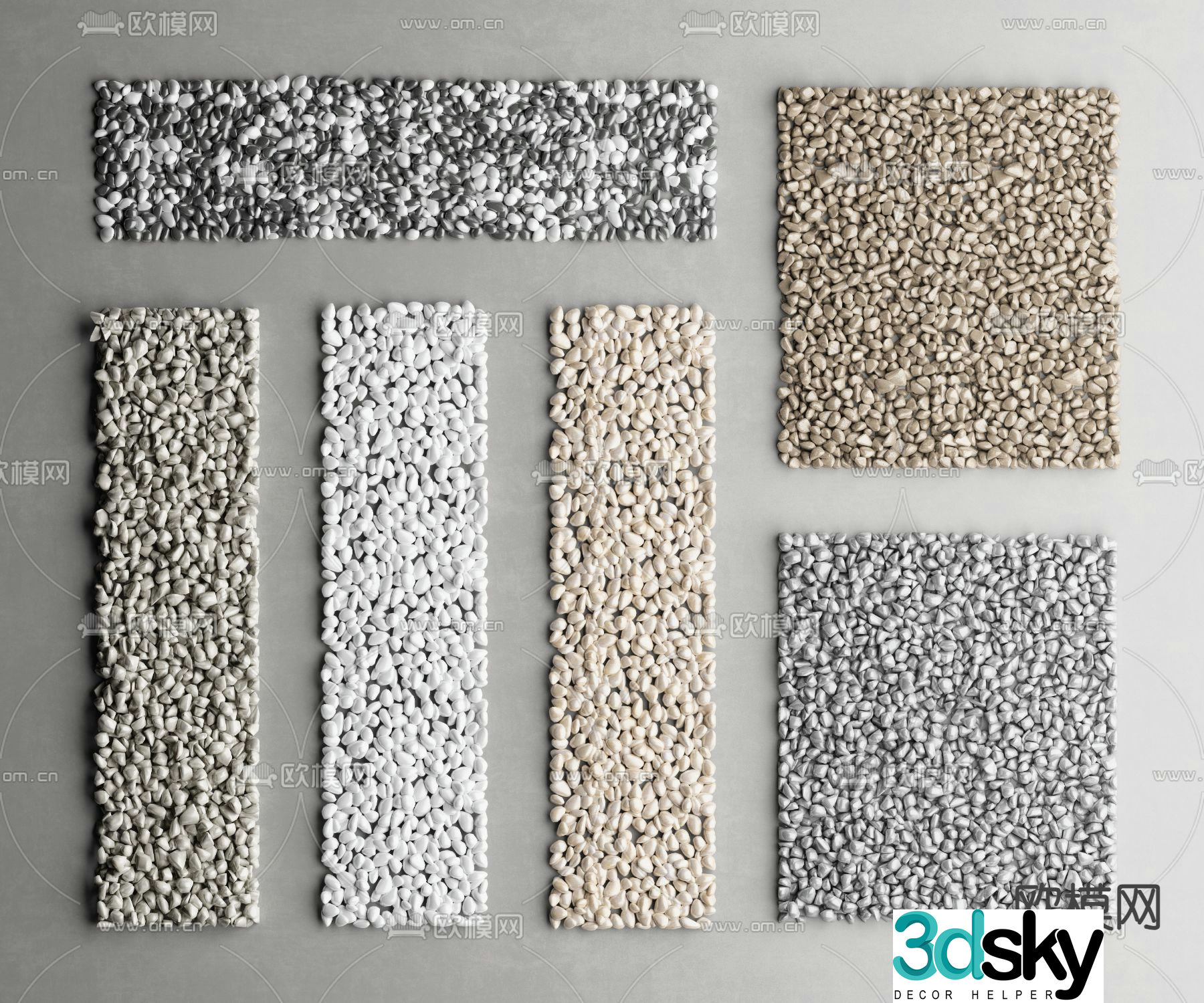 Pebbles gravel 3d model