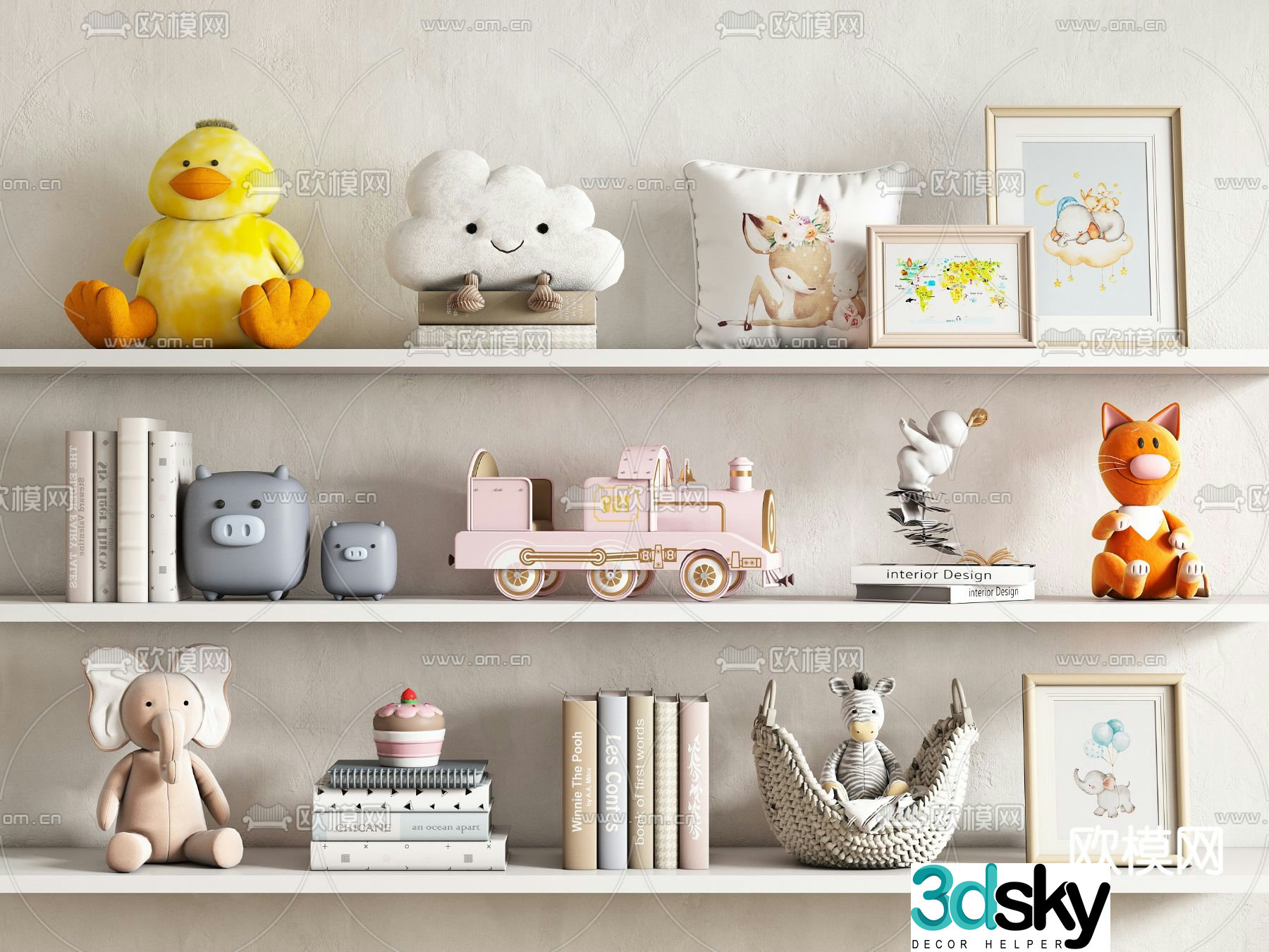 Children’s ornaments dolls dolls books 3d model