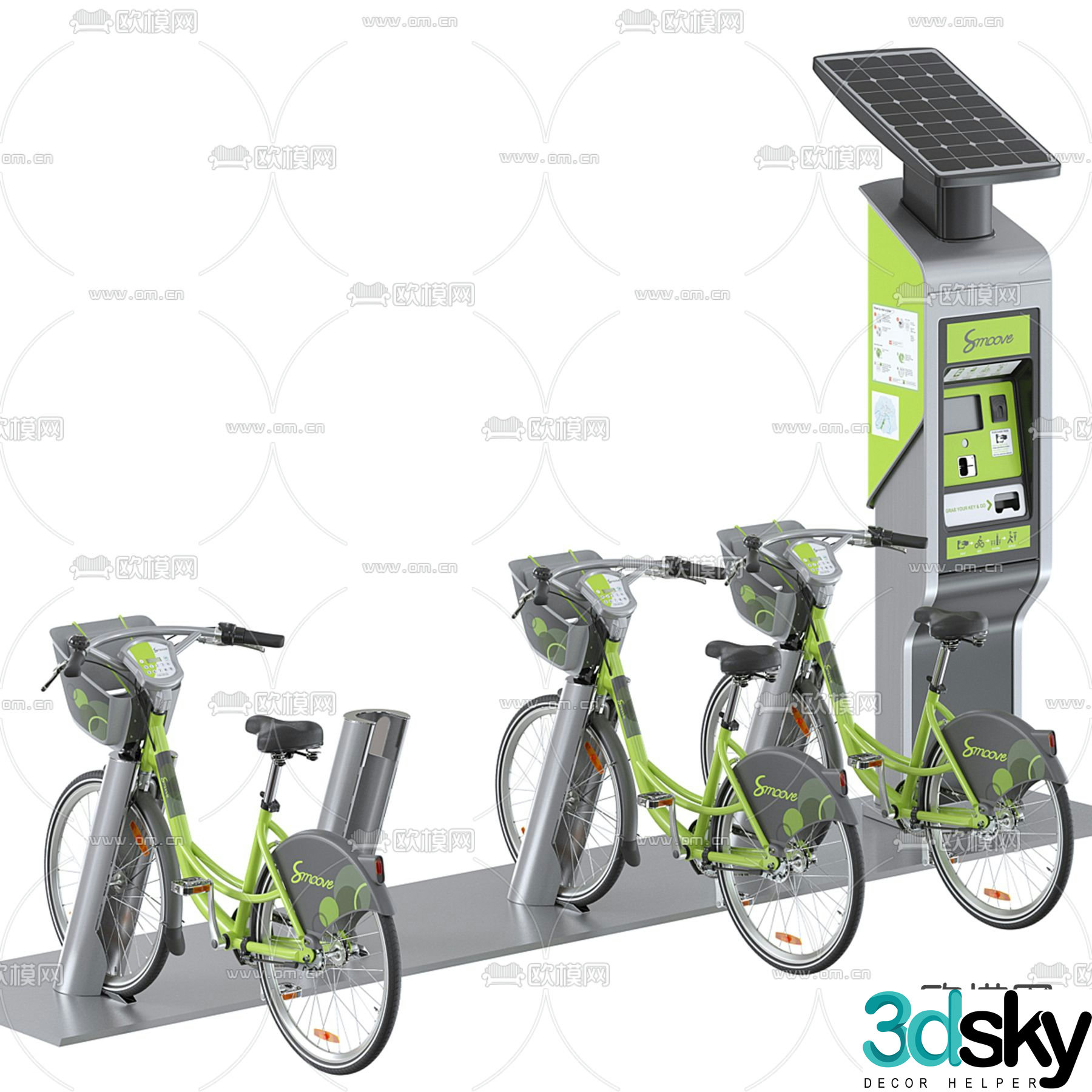 Bicycle docking station scan code bicycle 3d model