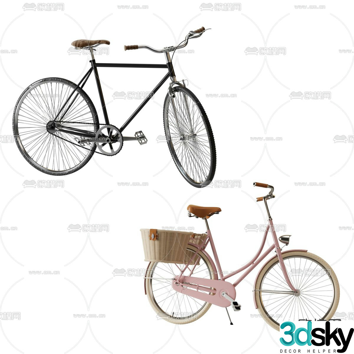 vintage bicycle bicycle 3d model