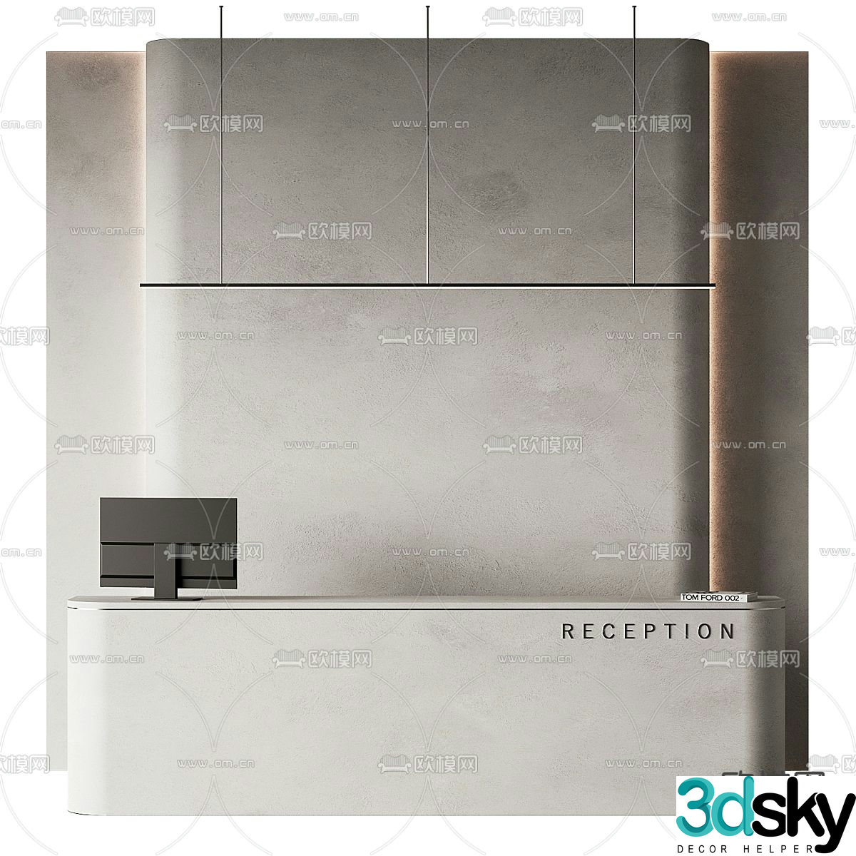 Front desk reception desk service desk 3d model