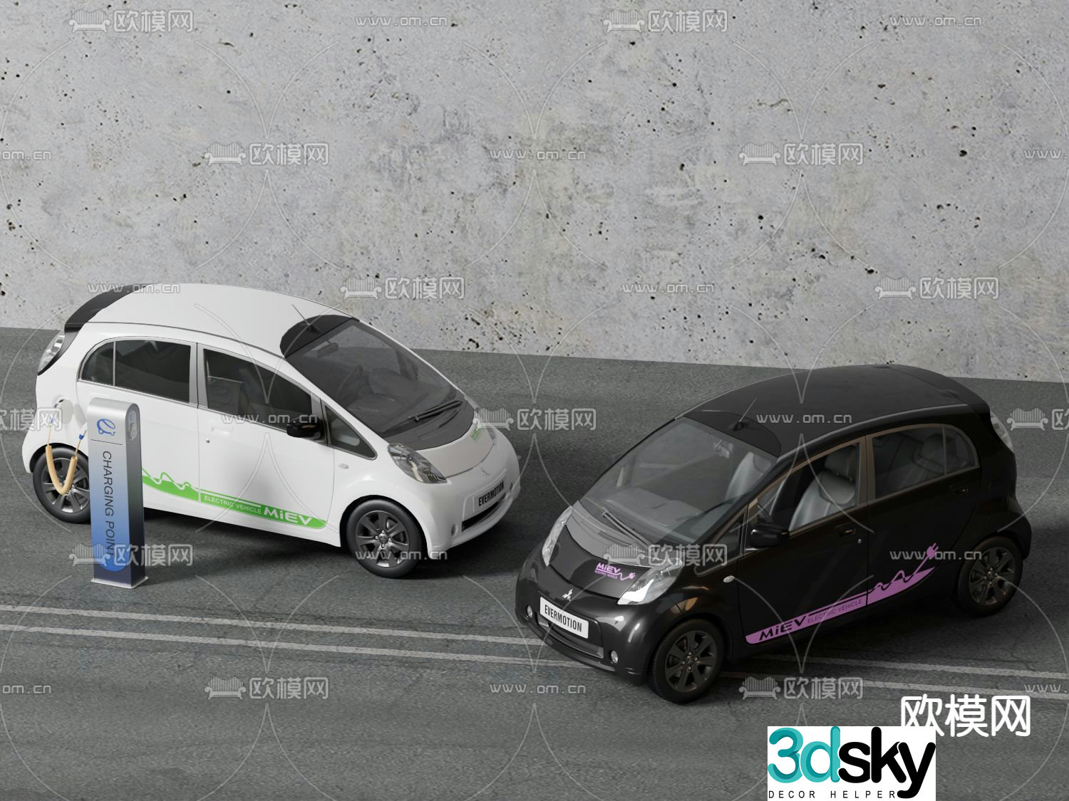 New energy vehicle charging pile 3D model