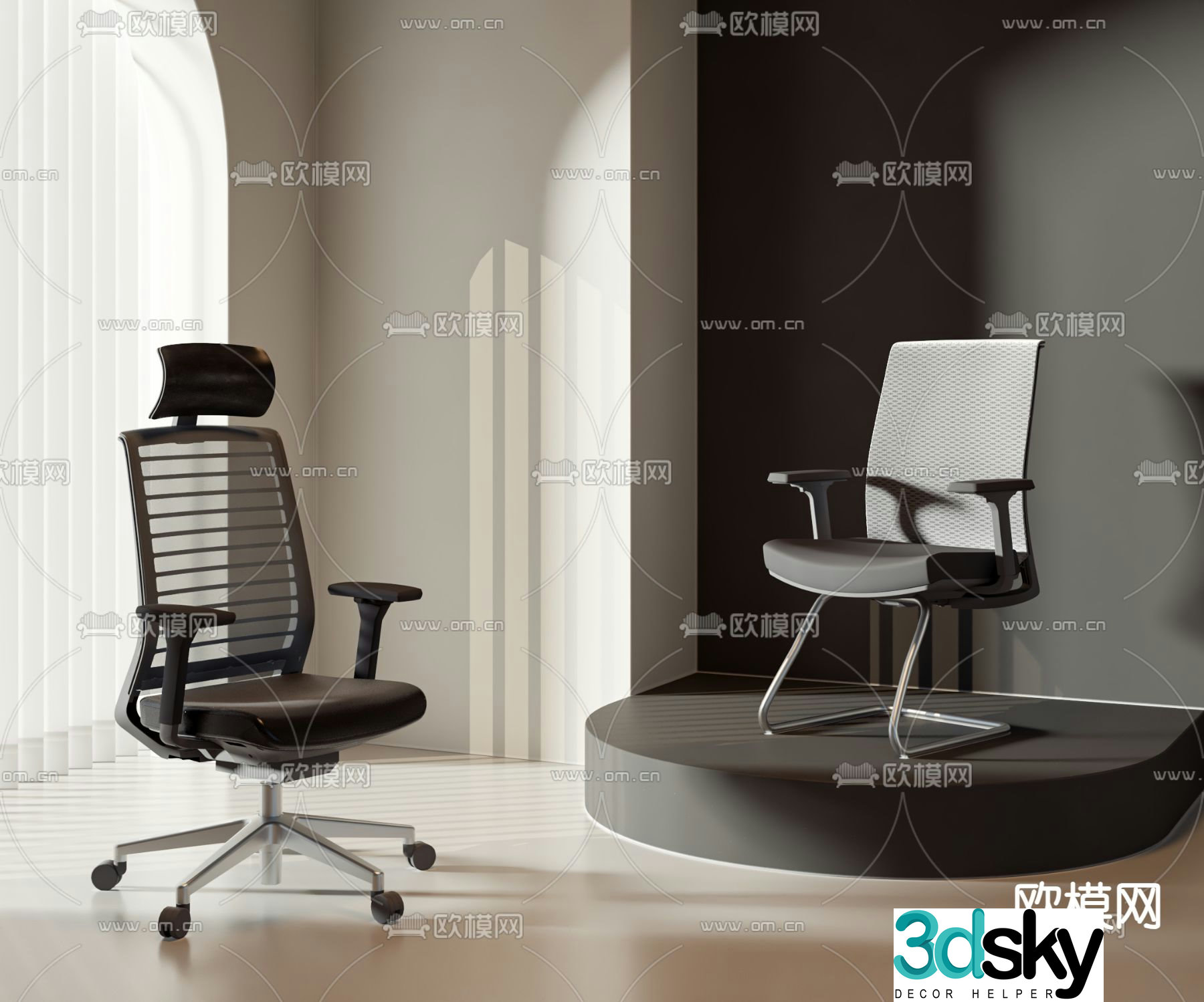 Office chair executive chair staff chair 3d model