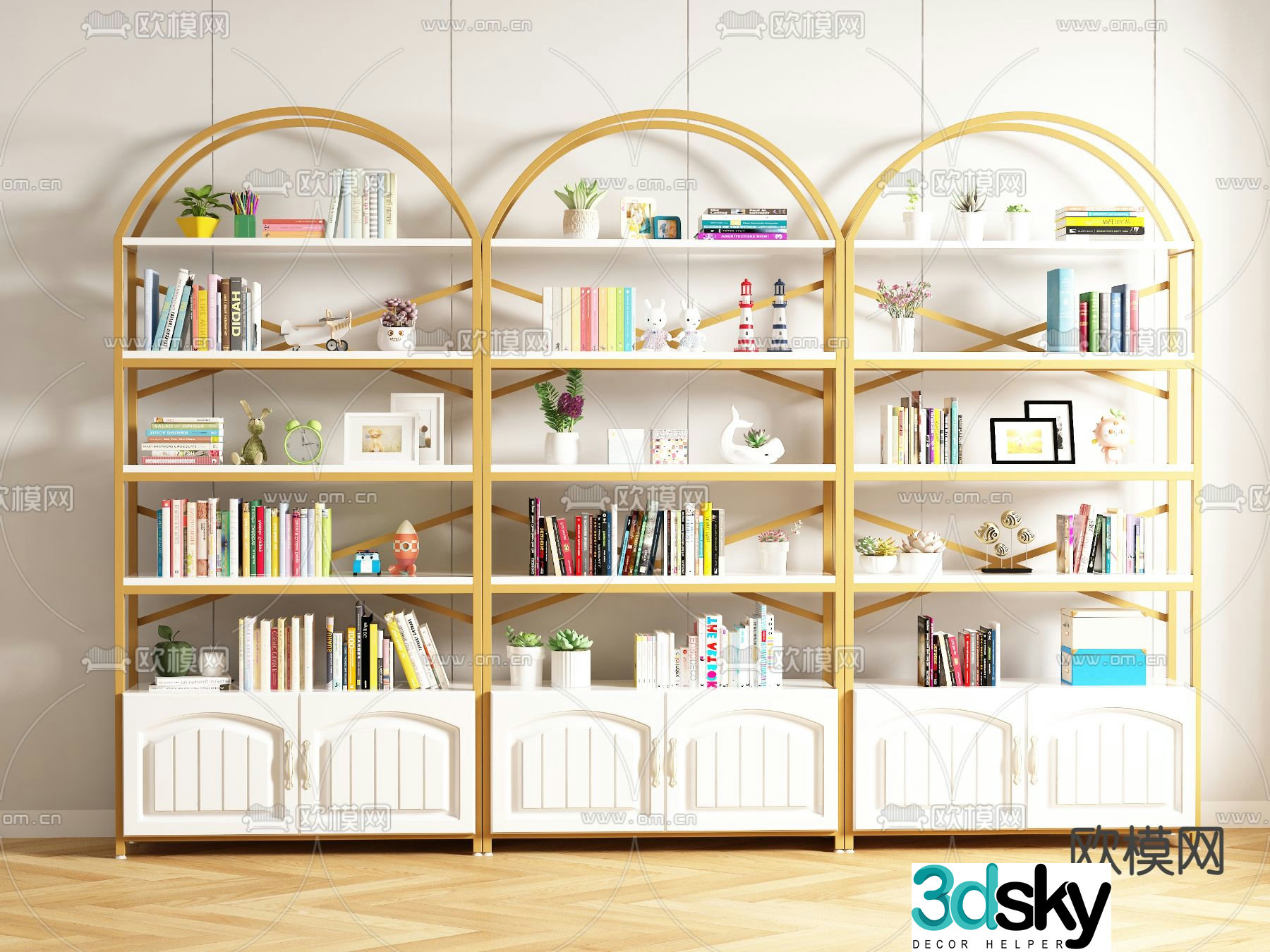 Children’s bookcase bookshelf 3d model