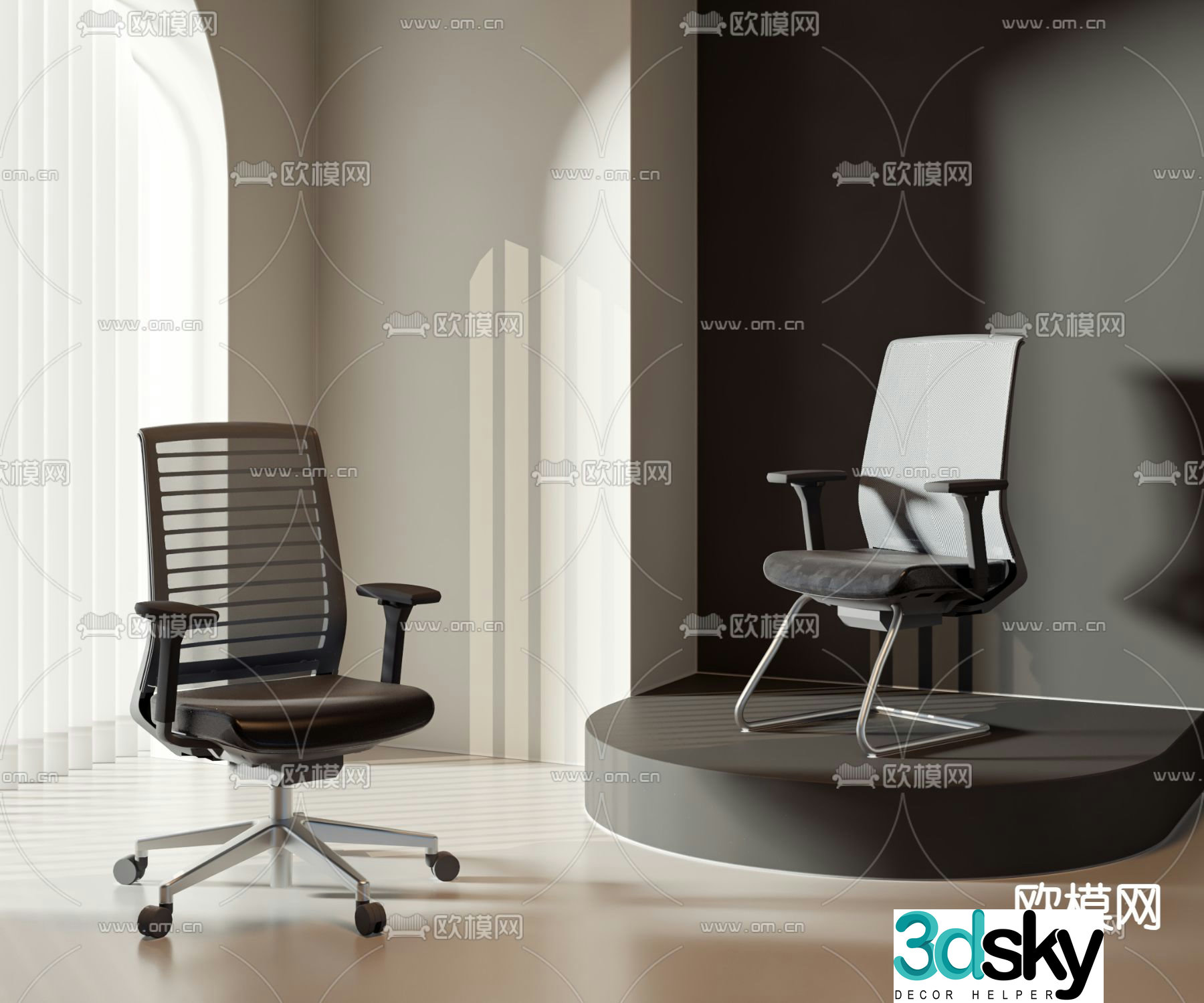 Office chair staff chair 3d model