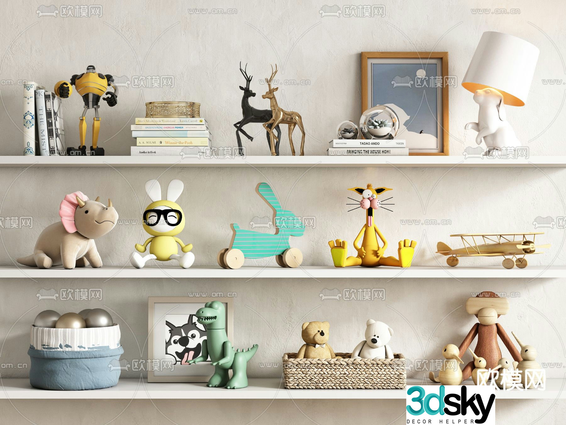 Children’s accessories dolls books 3D models
