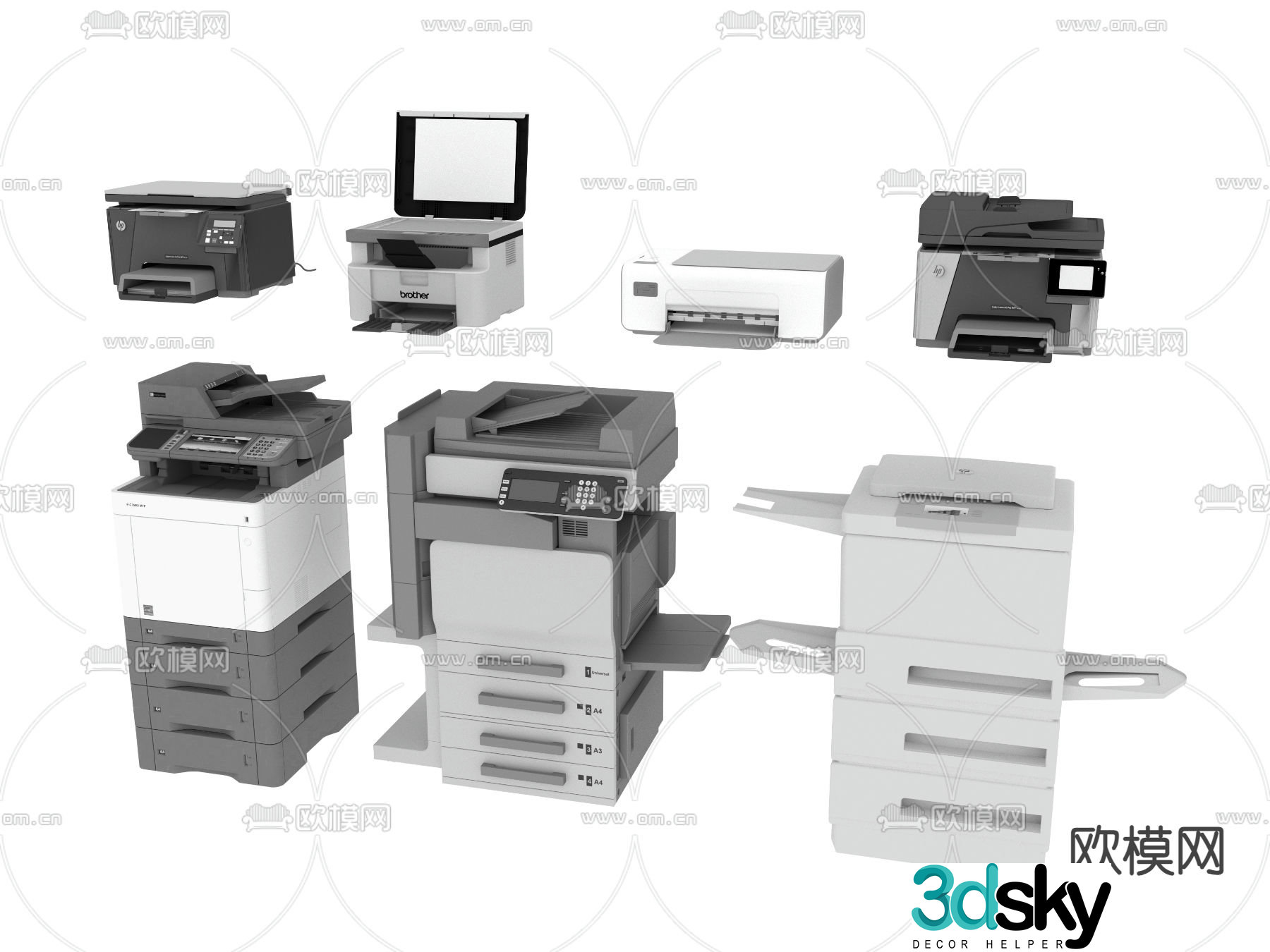 printer scanner copier 3d model