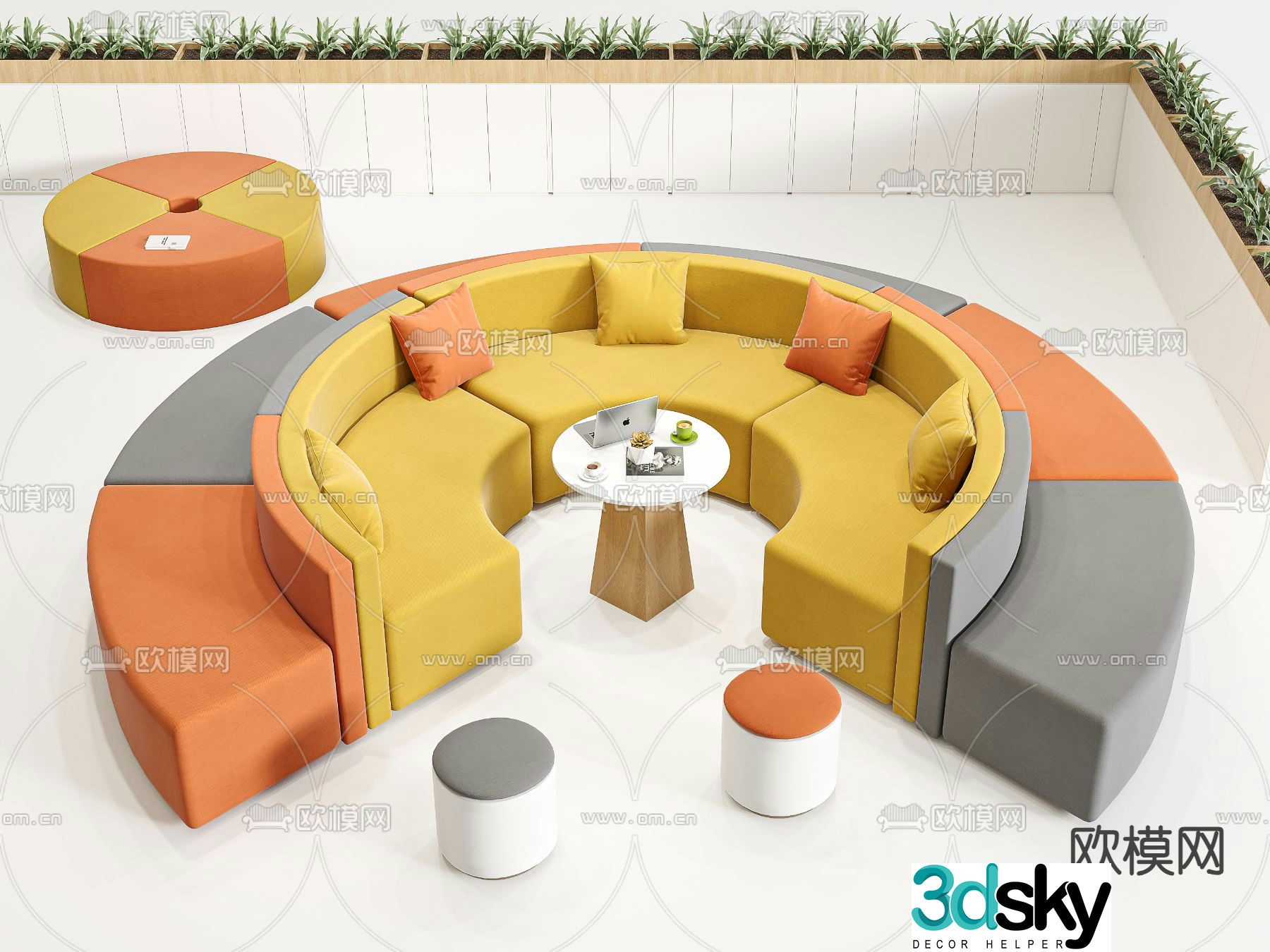 Office sofa public sofa card seat sofa 3D model