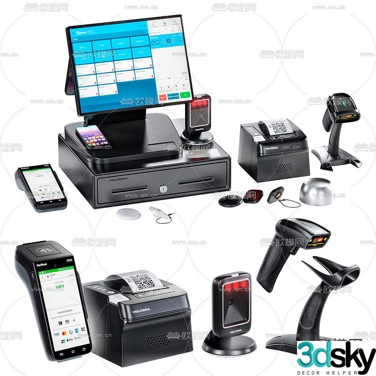 Cash register settlement machine checkout machine 3d model