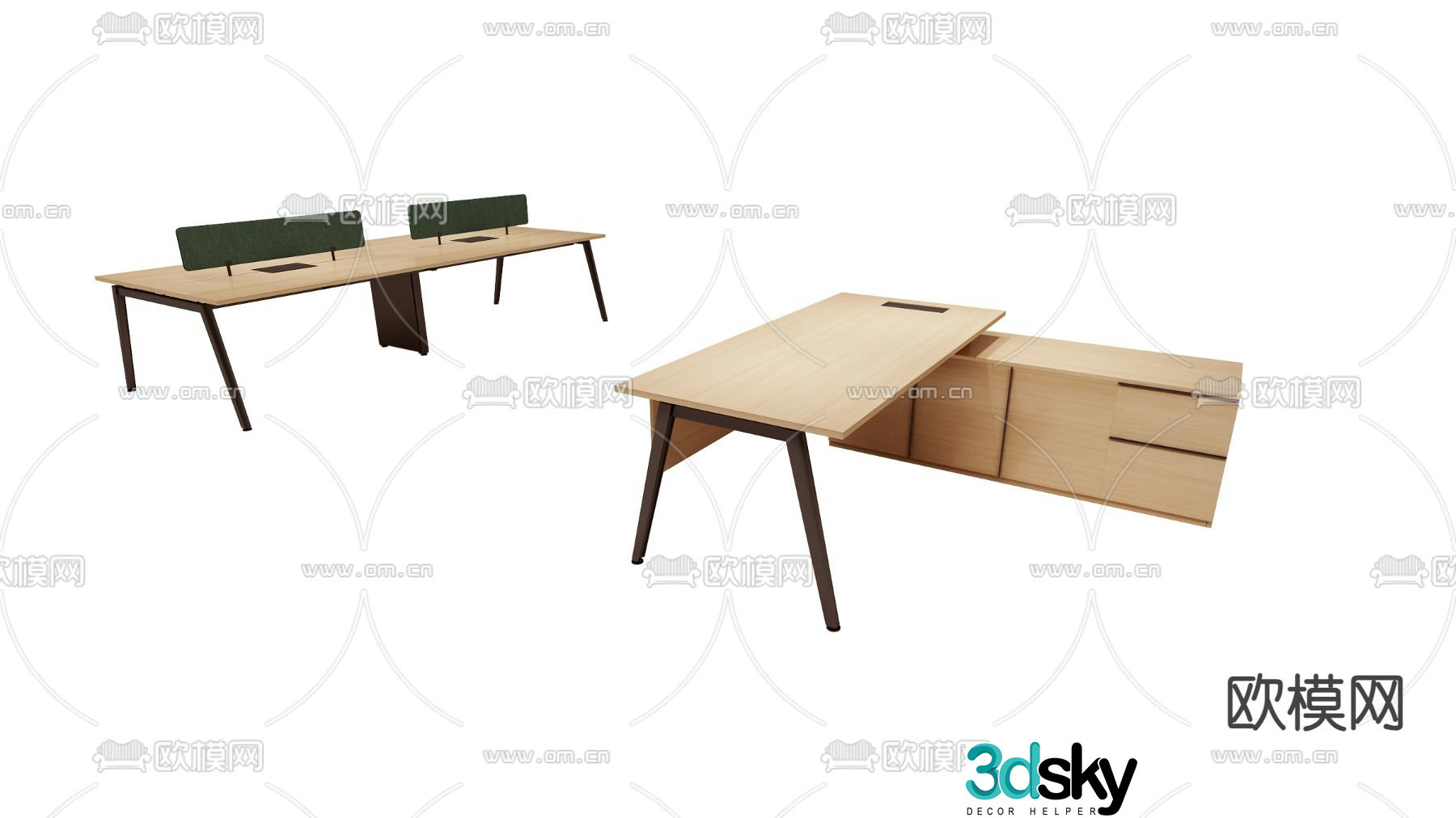 Card space desk desk desk 3d model