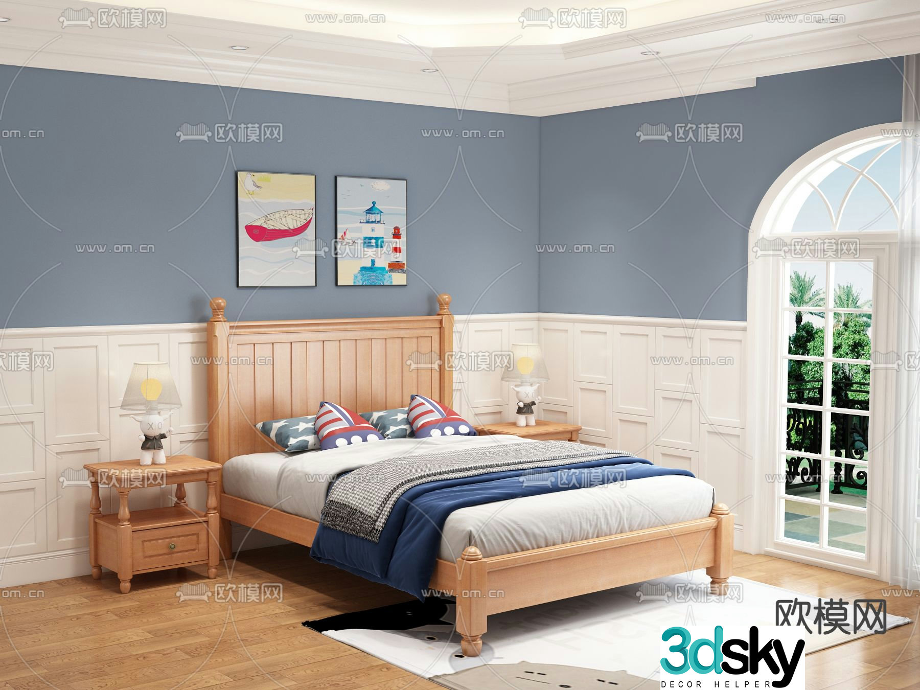 American style children’s bed child’s bed 3d model
