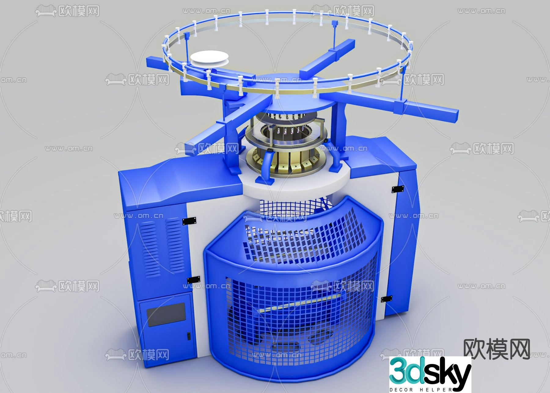 Industrial equipment single sided circular machine 3d model