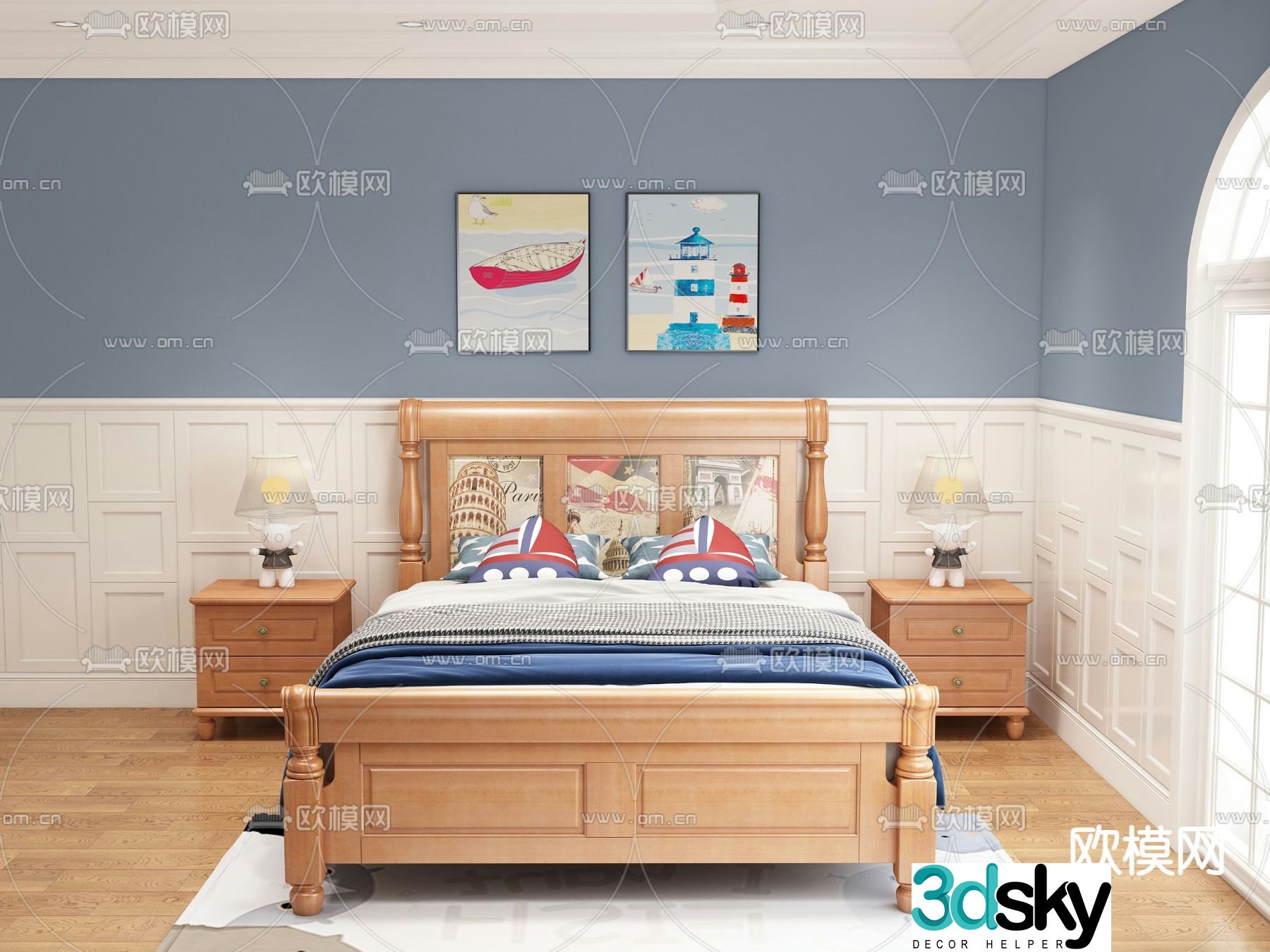 American style children’s bed child’s bed 3d model