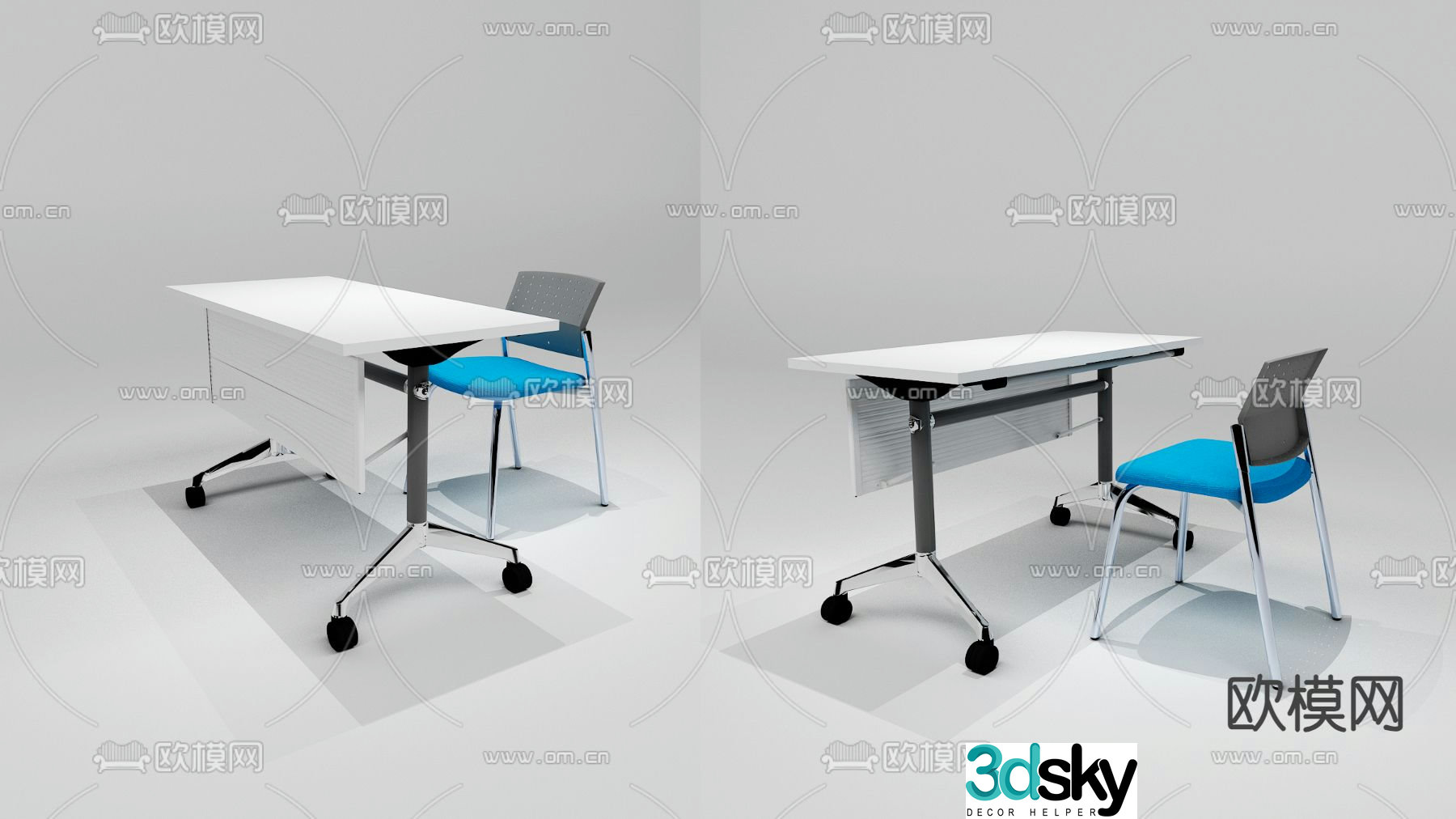 office desk training table 3d model