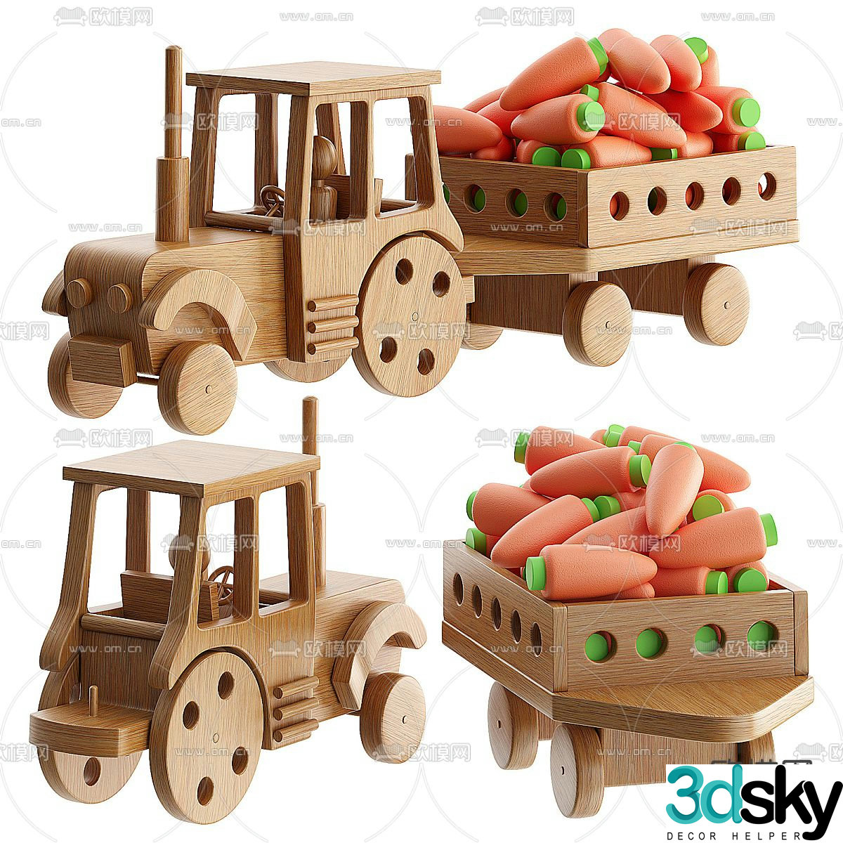 toy building block car 3d model