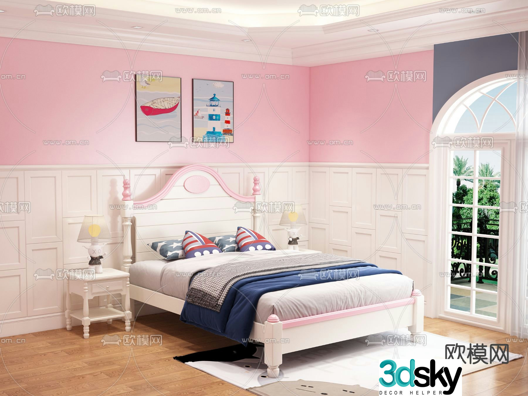 Mediterranean children’s bed child’s bed 3d model